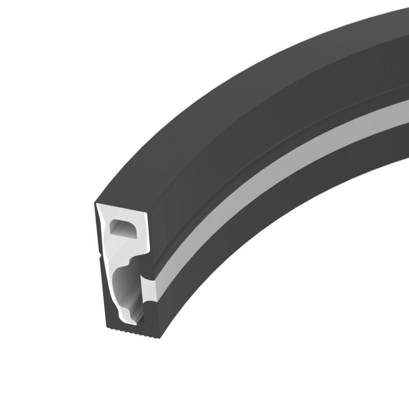 Силиконовый профиль WPH-FLEX-0616-SIDE-S9-5m FULL BLACK