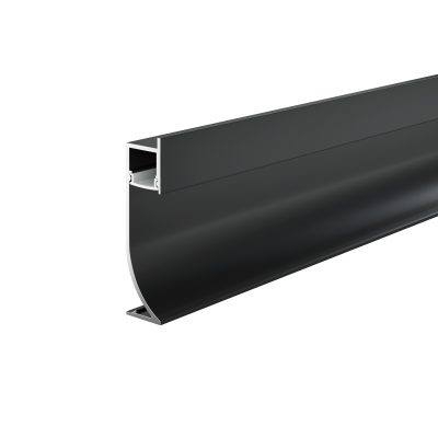 Алюминиевый профиль плинтус 53x14 (Черный, 2 м), ALM-5314-B-2M
