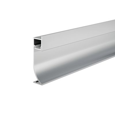Алюминиевый профиль плинтус 53x14 (Серебро, 2 м), ALM-5314-S-2M