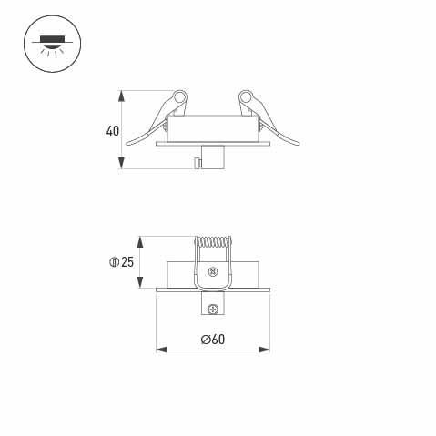 Чаша потолочная встраиваемая SPX-CANOPY-R60-C4