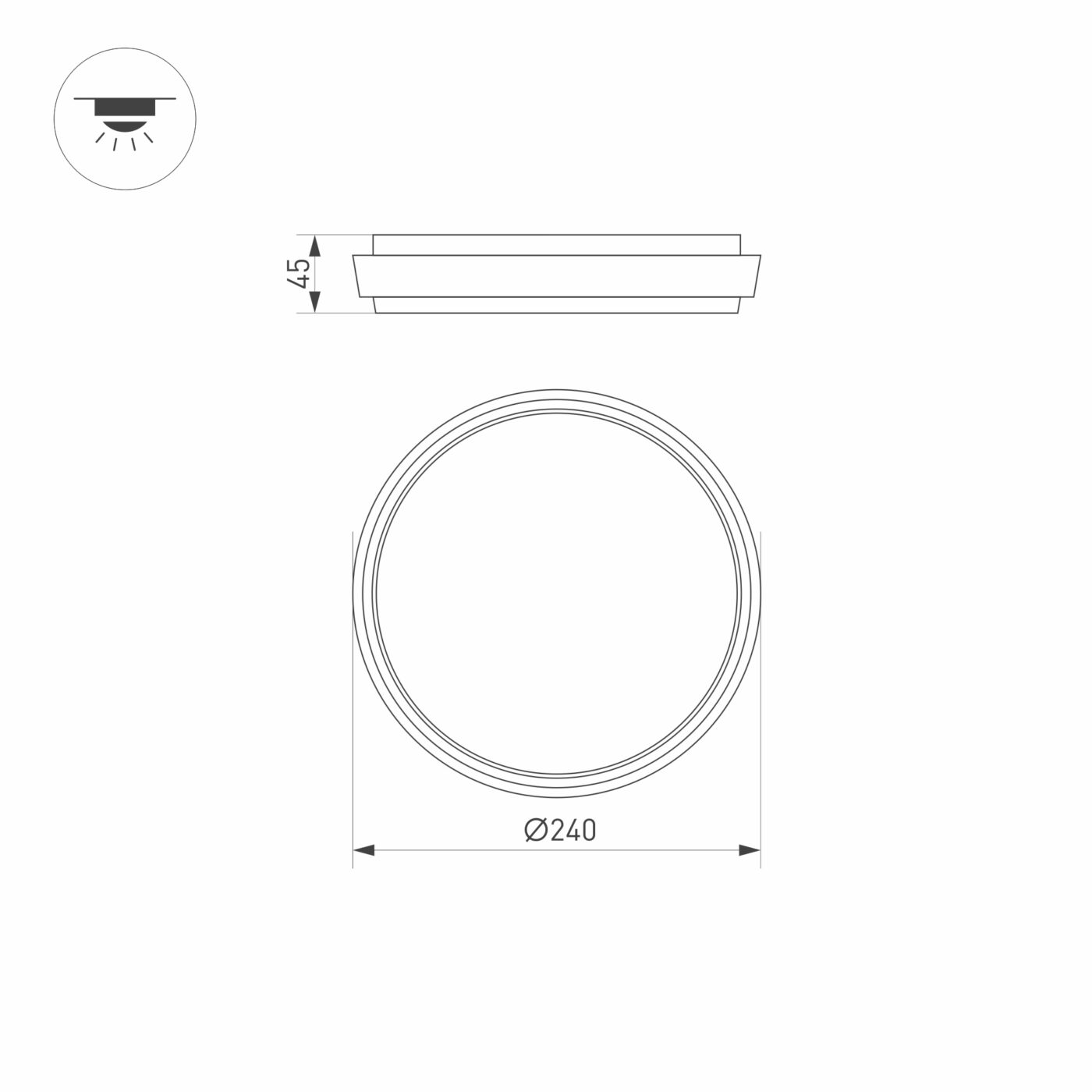 Светильник LGD-GIRO-R240-25W Warm3000
