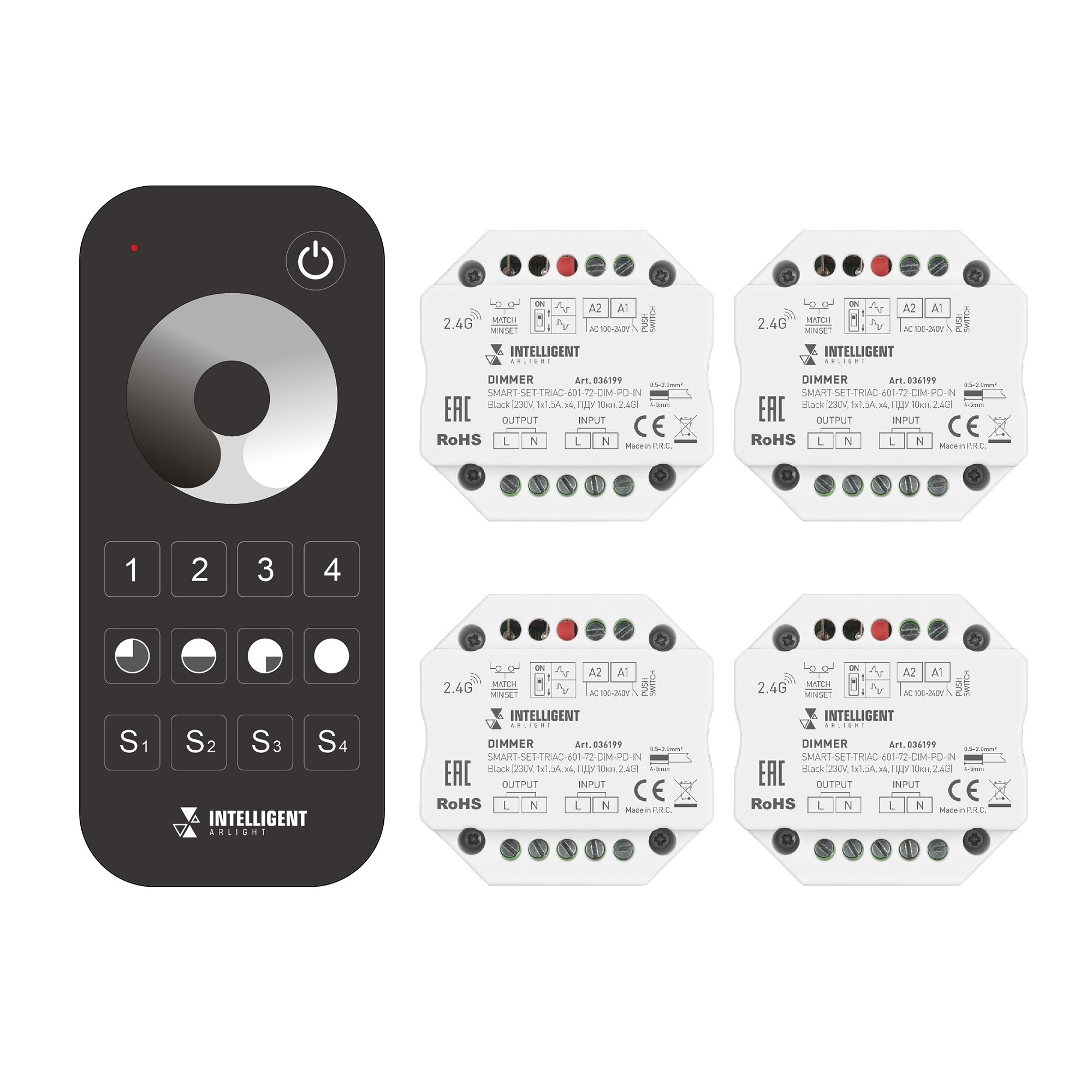 INTELLIGENT ARLIGHT Диммер SMART-SET-TRIAC-601-72-DIM-PD-IN Black