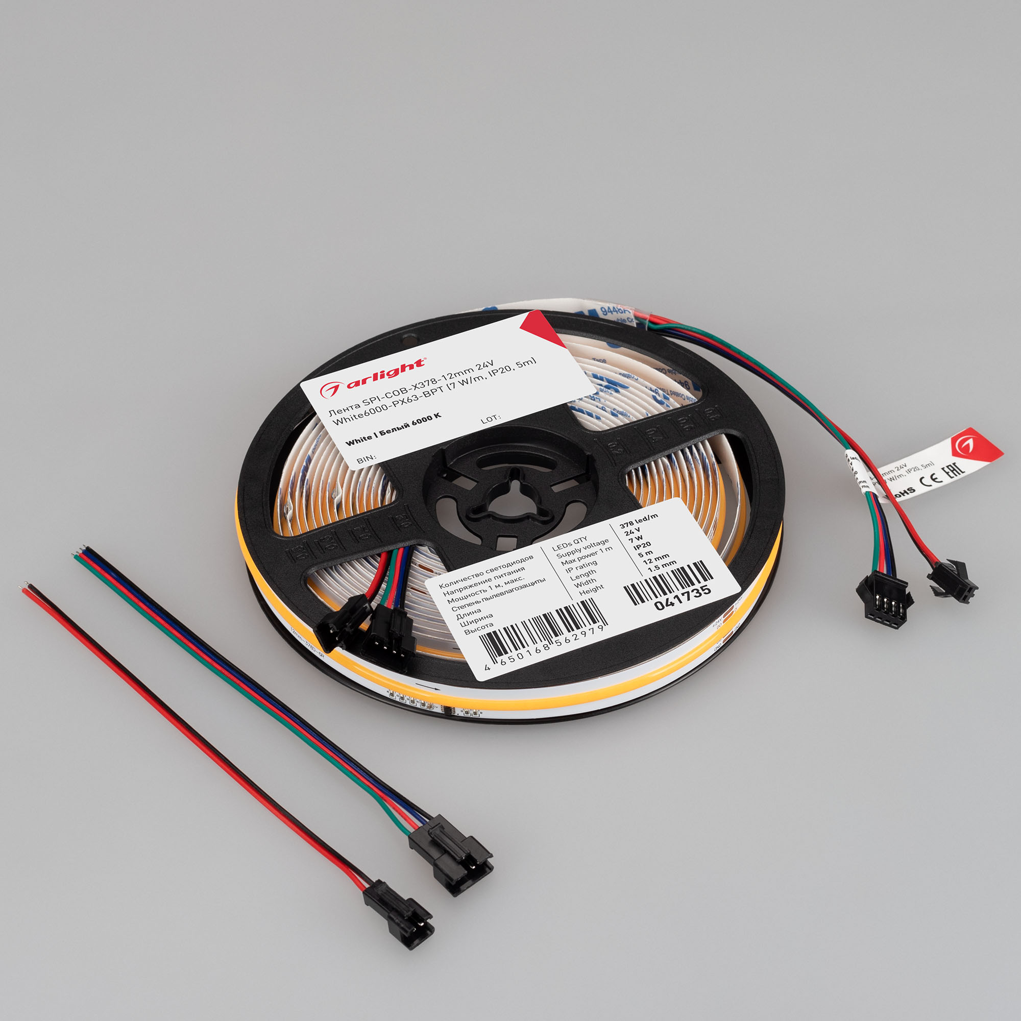 Лента SPI-COB-X378-12mm 24V White6000-PX63-BPT