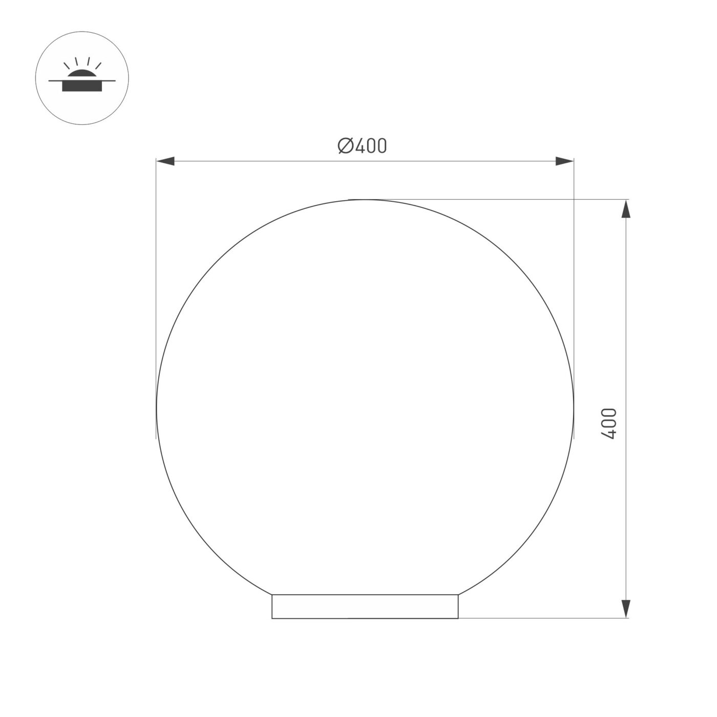 Светильник KT-GLOBE-R400-12W Warm3000