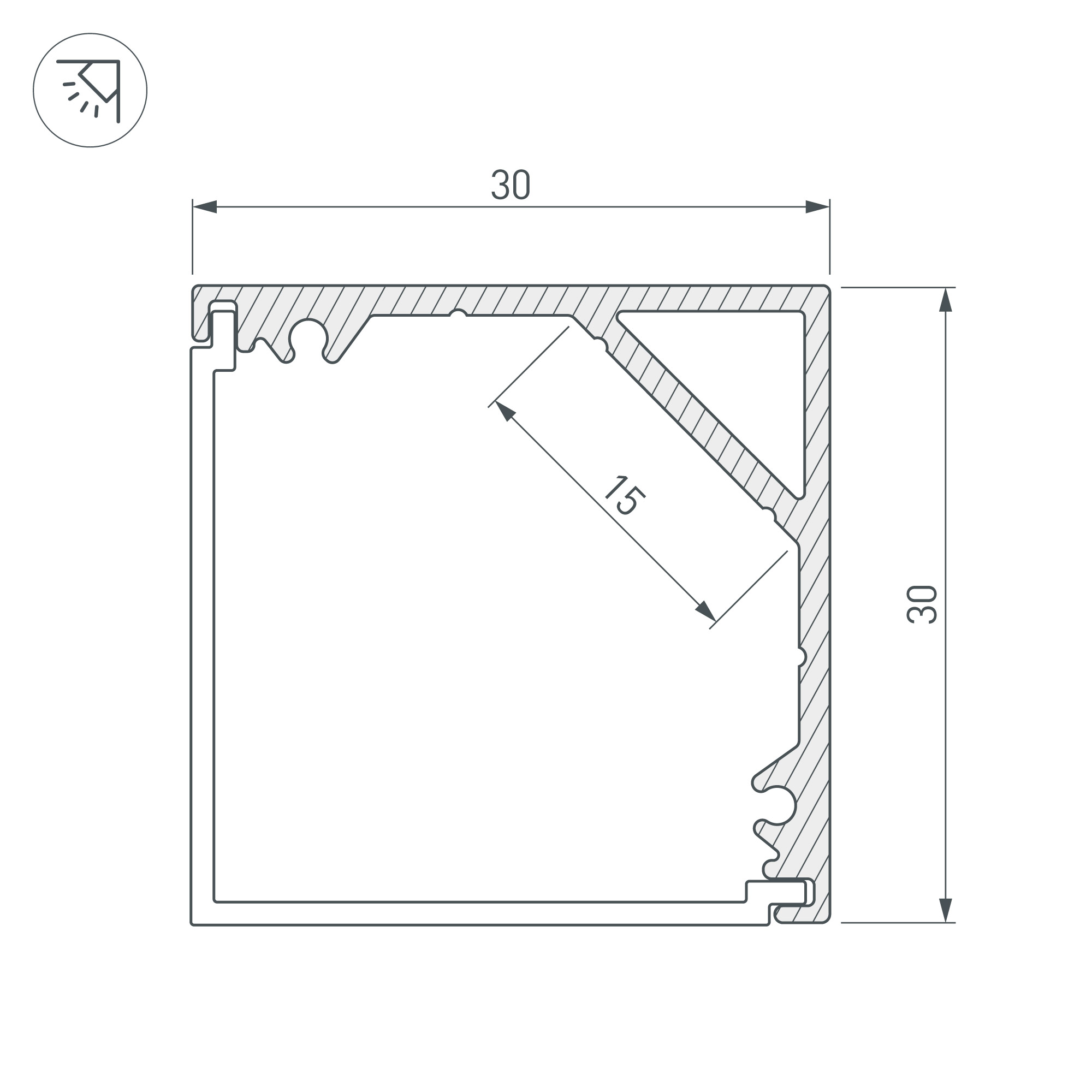 Профиль SL-KANT-H30-2000 ANOD