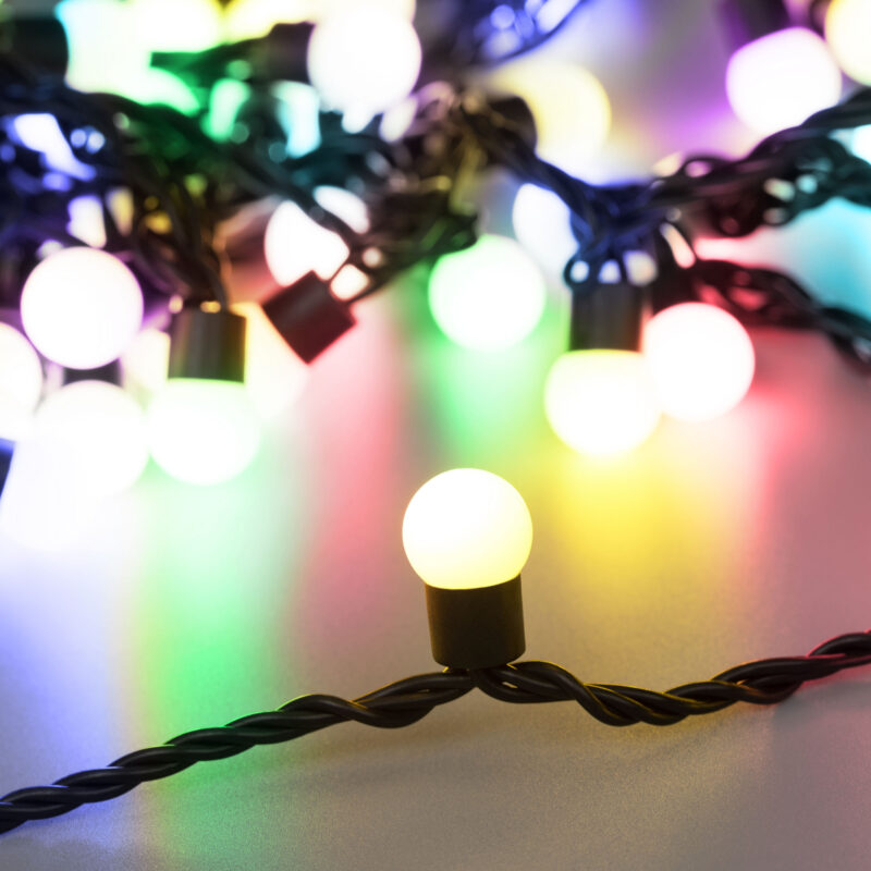 Светодиодная гирлянда ARD-BALL-CLASSIC-D17.5-20000-BLACK-200LED RGB