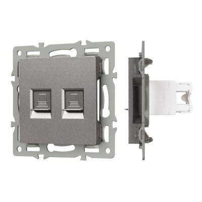Механизм компьютерной розетки двойной SCT-MPC2-PL-GR