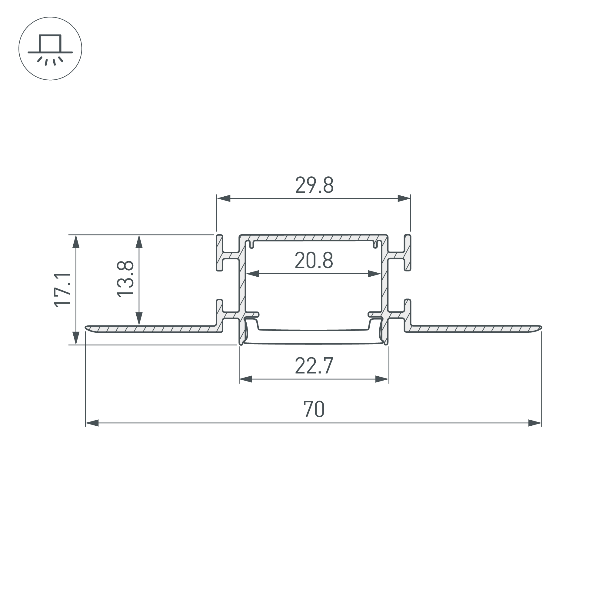 Профиль FANTOM-BENT-W23-SIDE-2000 ANOD