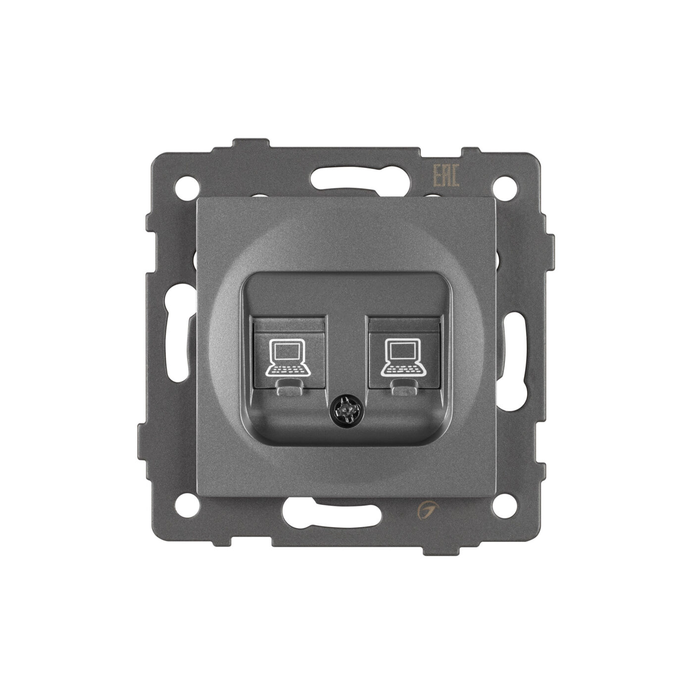 Механизм компьютерной розетки двойной SCT-MPC2-PL-GR-V