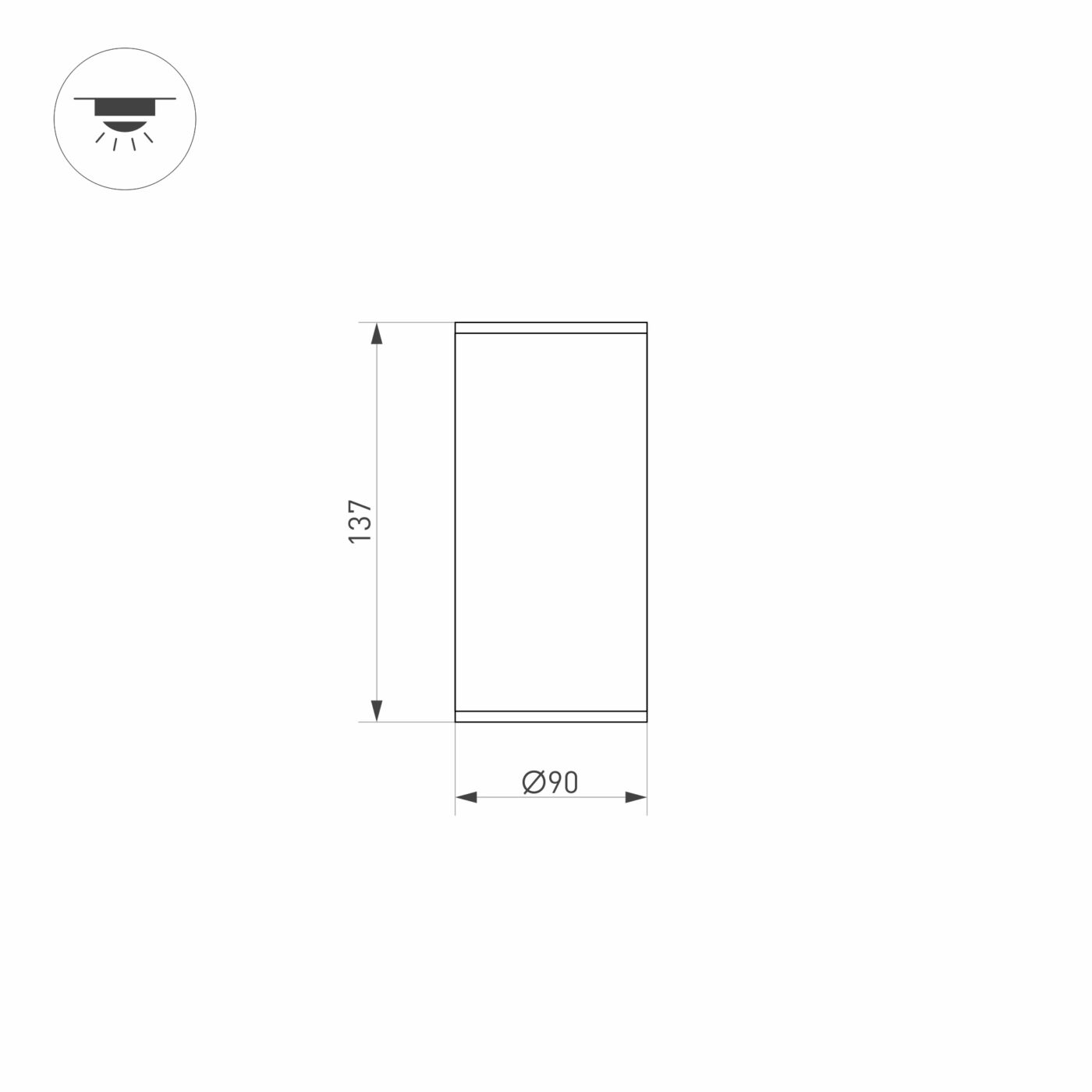 Светильник LGD-FORMA-SURFACE-R90-12W Warm3000