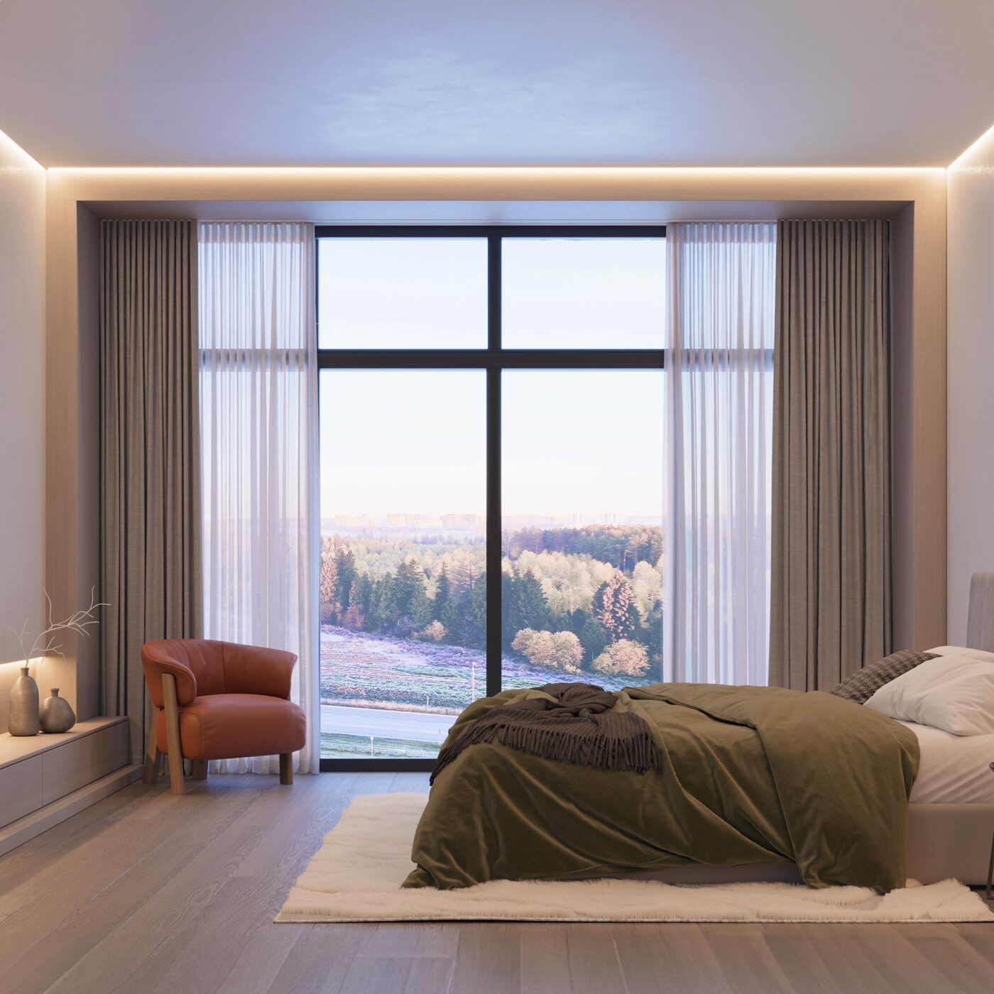 Карниз для штор с электроприводом CNK-M1-TY-RF-3M