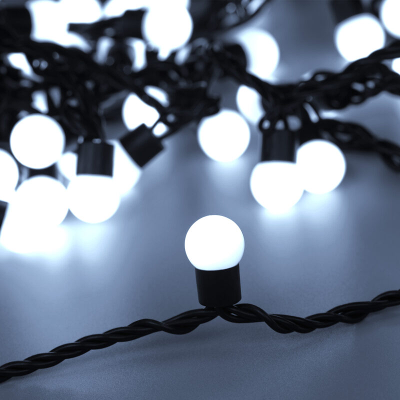 Светодиодная гирлянда ARD-BALL-CLASSIC-D17.5-20000-BLACK-200LED WHITE
