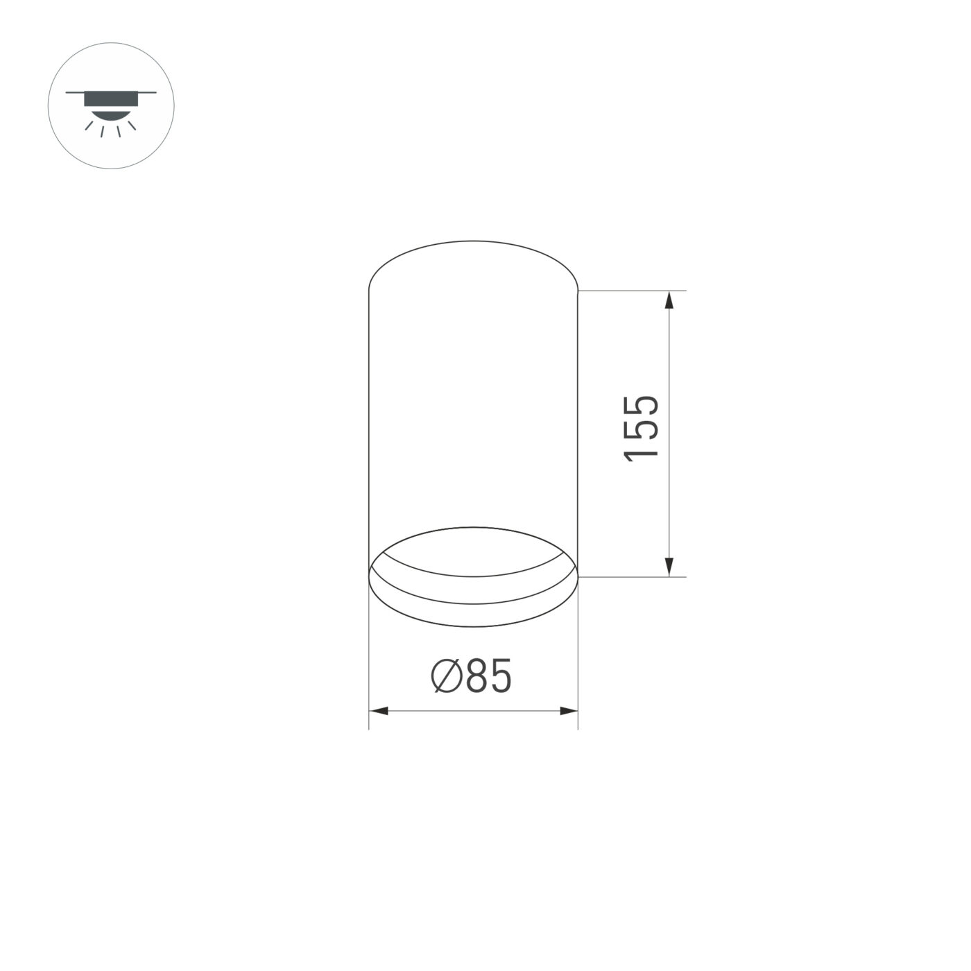 Светильник накладной SP-POLO-R85-1-15W Warm White 40deg