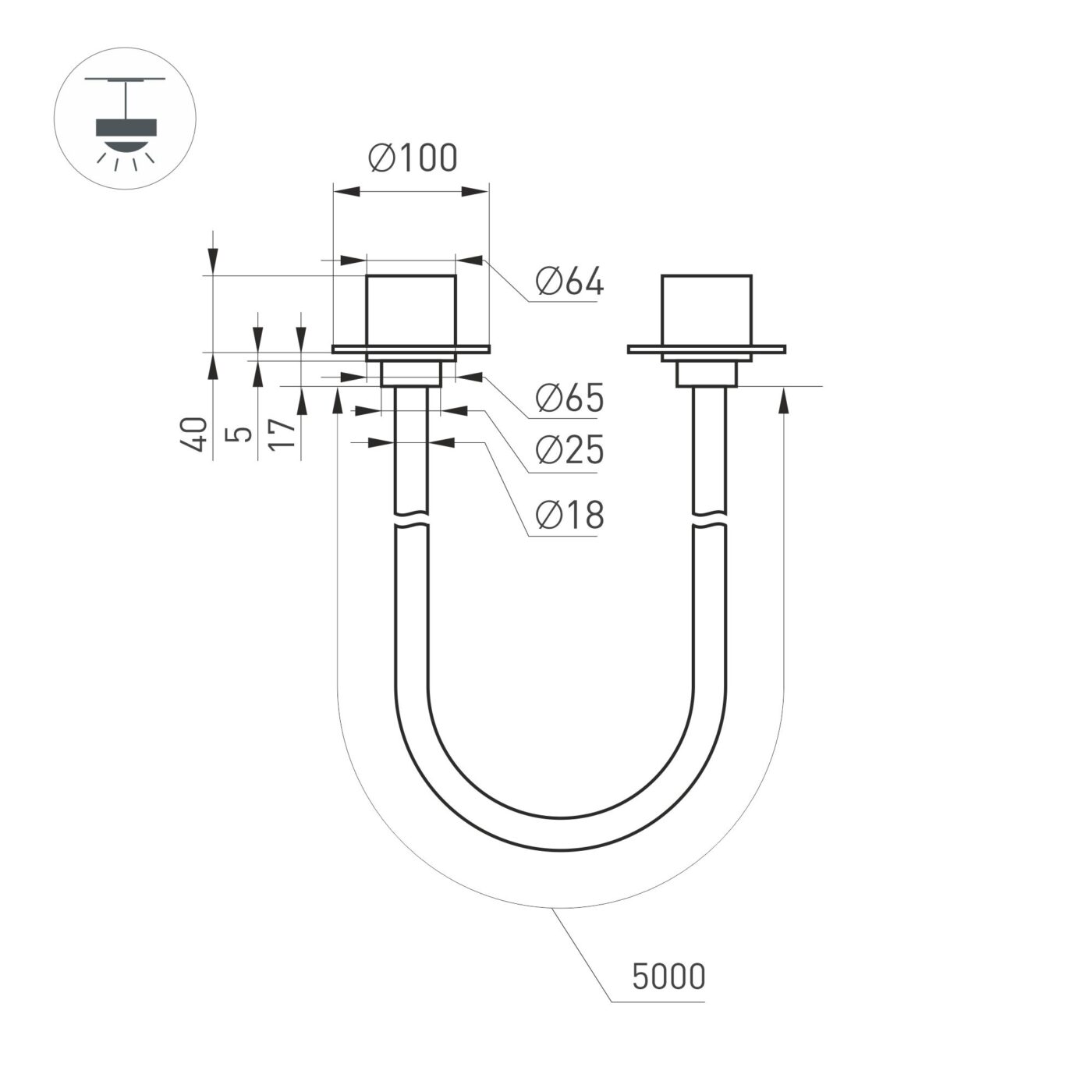 Светильник SP-TROPIC-BUILT-TRIMLESS-R18-L5000-58W Day4000
