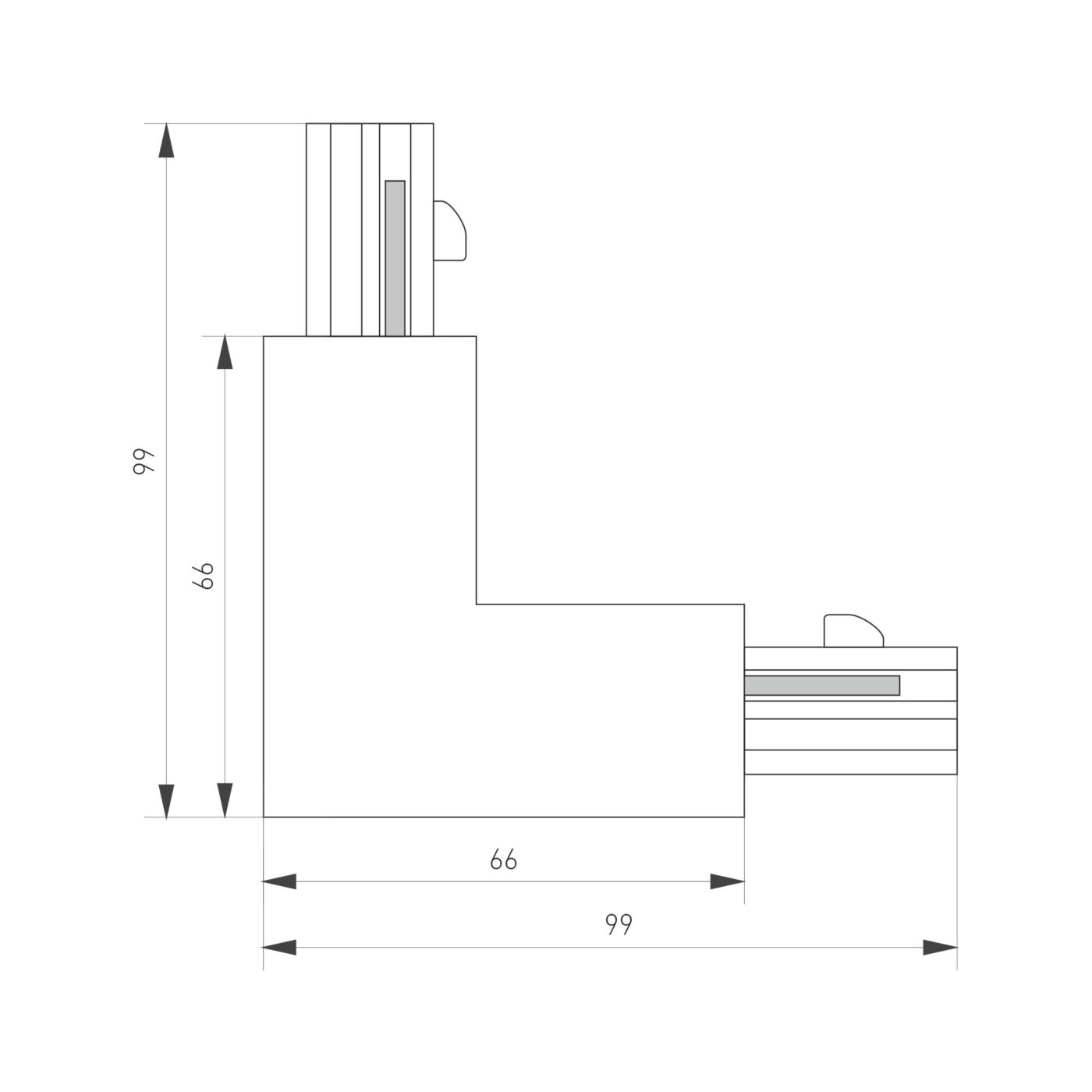 Коннектор угловой LGD-4TR-CON-L-INT-WH