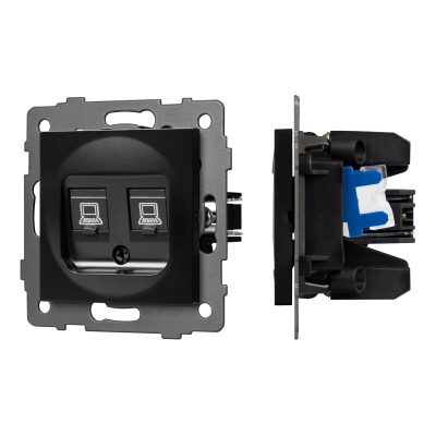 Механизм компьютерной розетки двойной SCT-MPC2-PL-BK-V