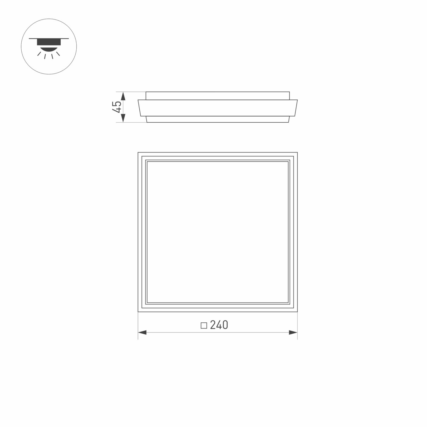 Светильник LGD-AREA-S240x240-25W Warm3000