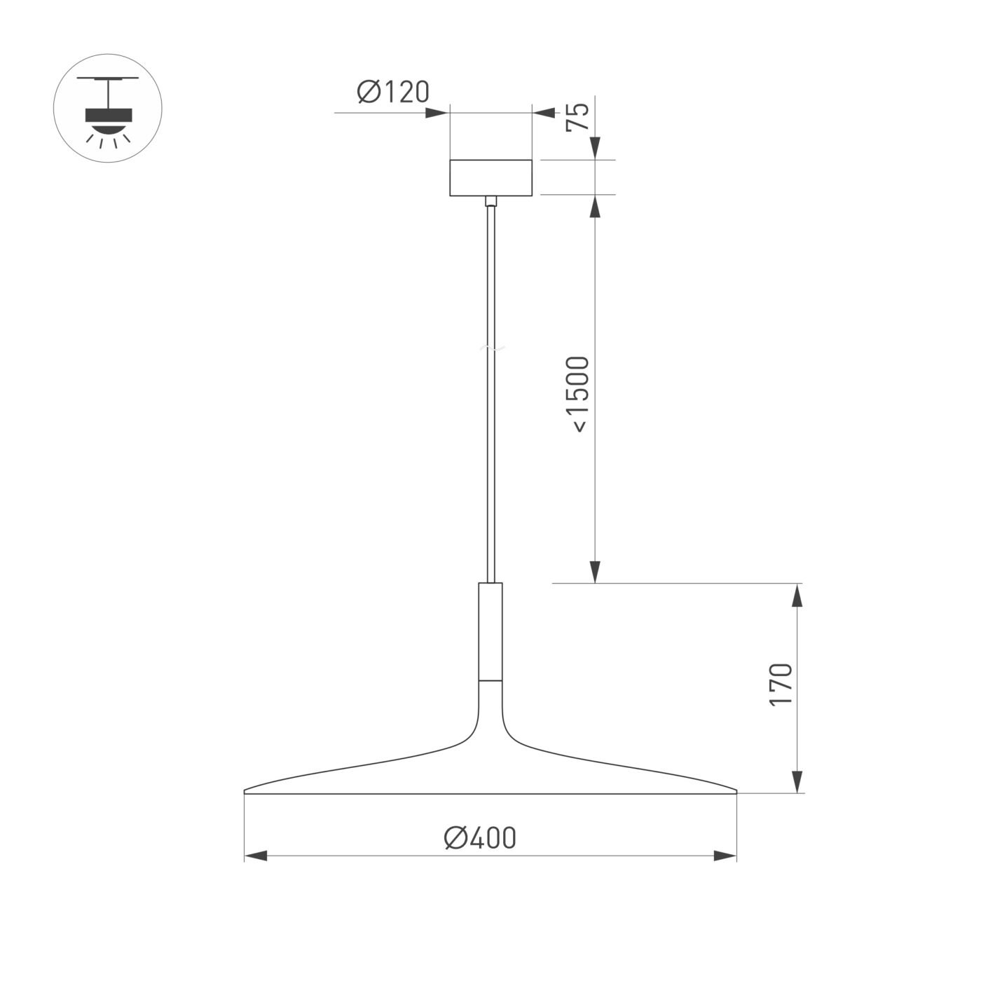 Светильник SP-FIORE-R400-13W Warm3000