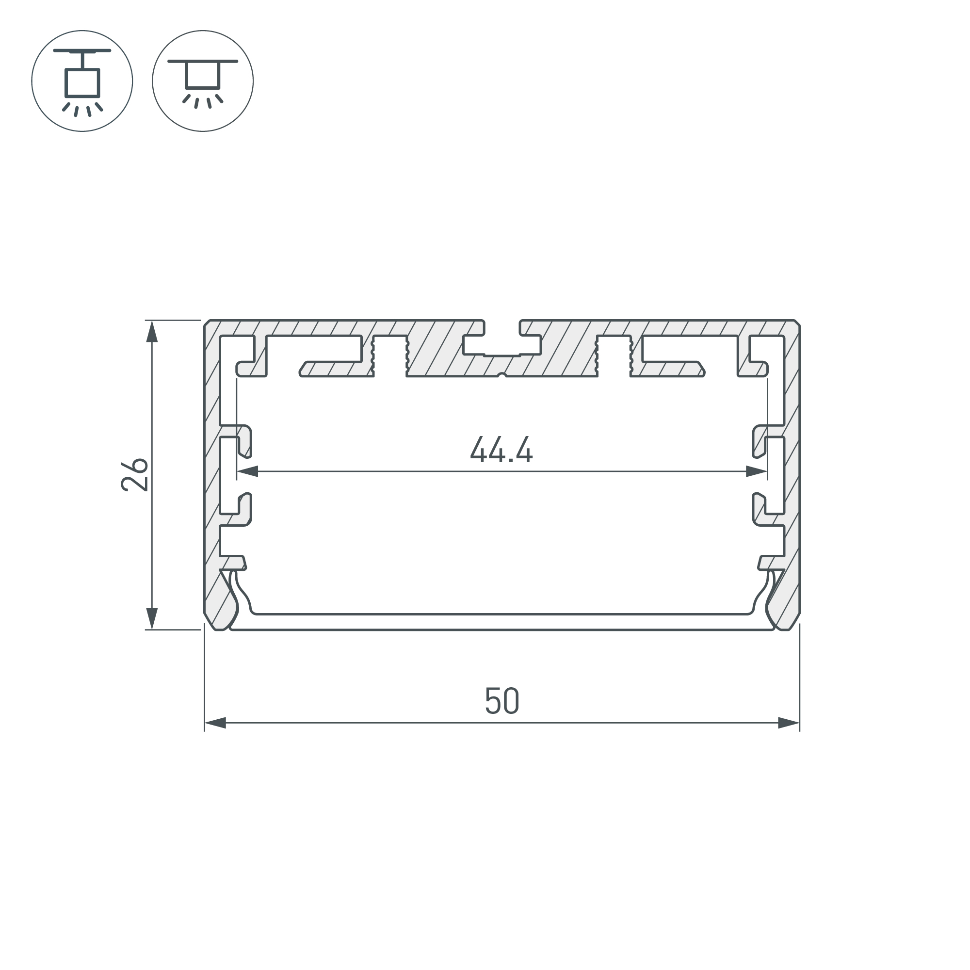 Профиль PLS-LOCK-W50-SMT-2000 ANOD