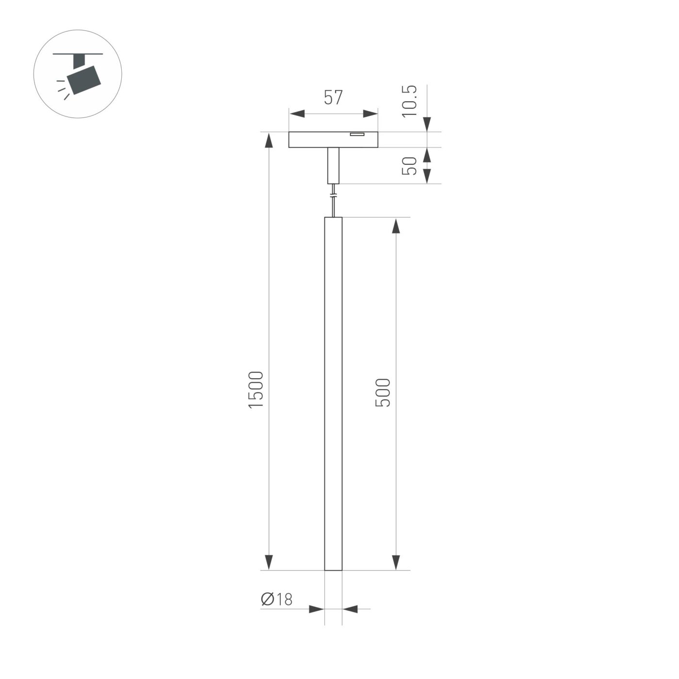Светильник MAG-MICROCOSM-SPOT-HANG-R18-L500-3W Day4000