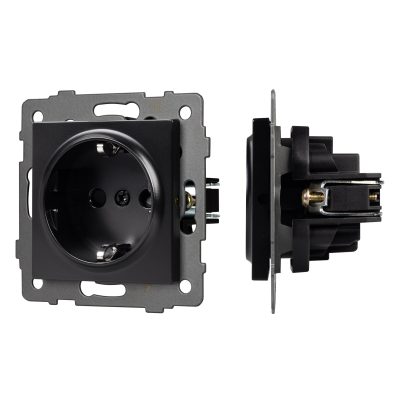 Механизм электрической розетки SCT-MEU1-PL-BK-V