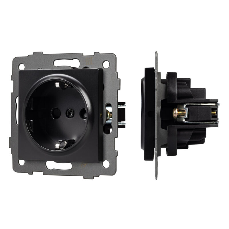Механизм электрической розетки SCT-MEU1-PL-BK-V