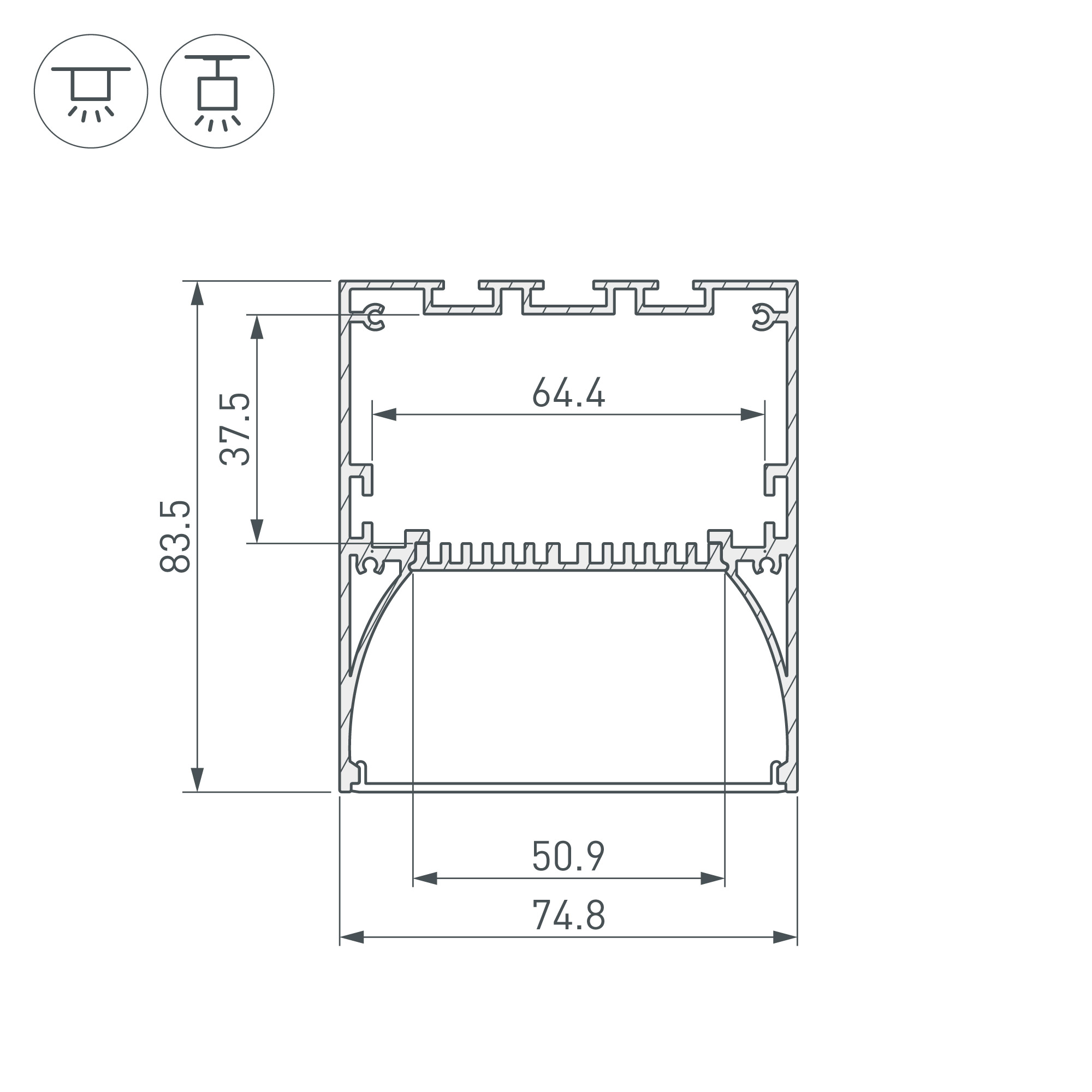 Профиль ARH-POWER-W75-2000 ANOD