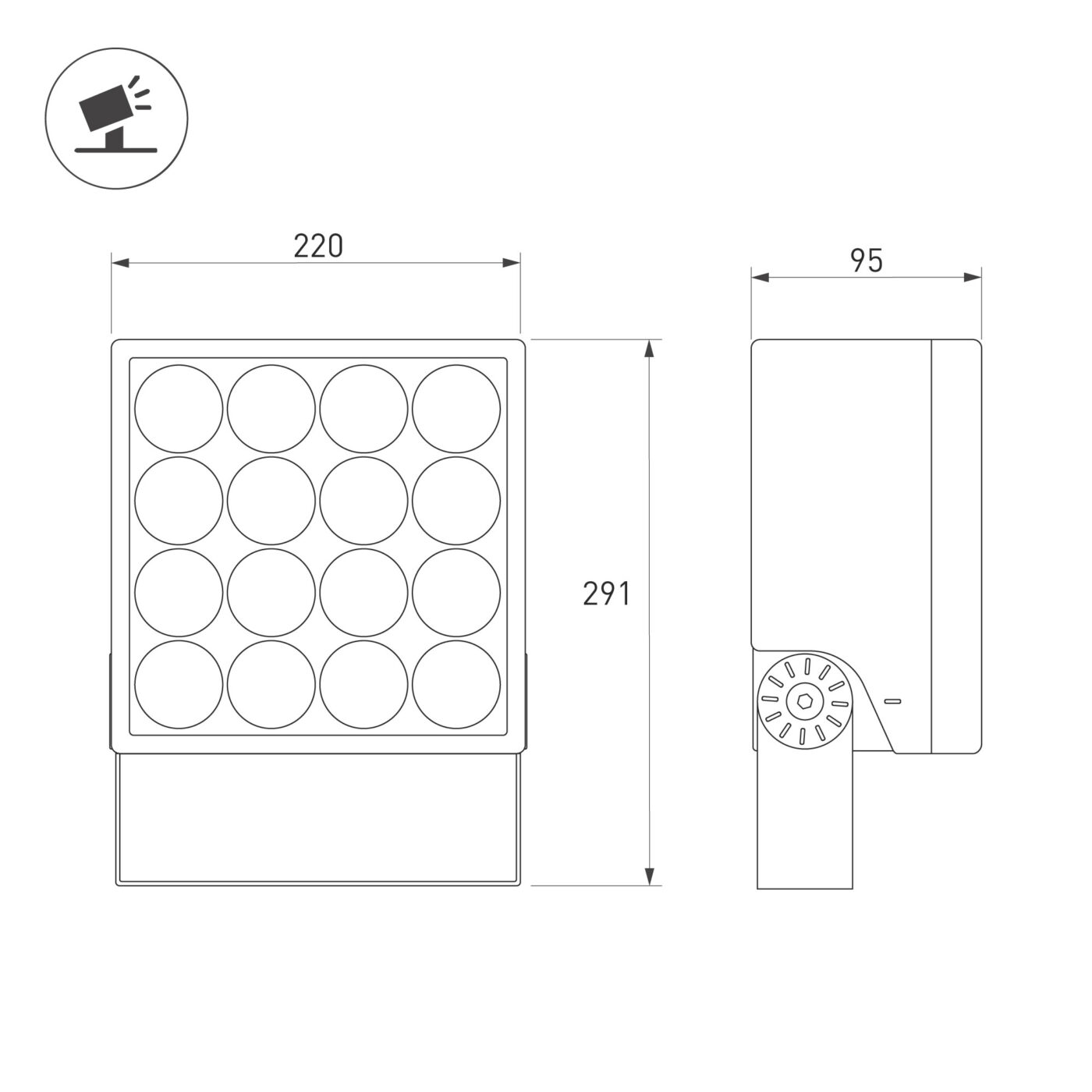 Светильник ALT-BLOCK-S220x220-50W Day4000