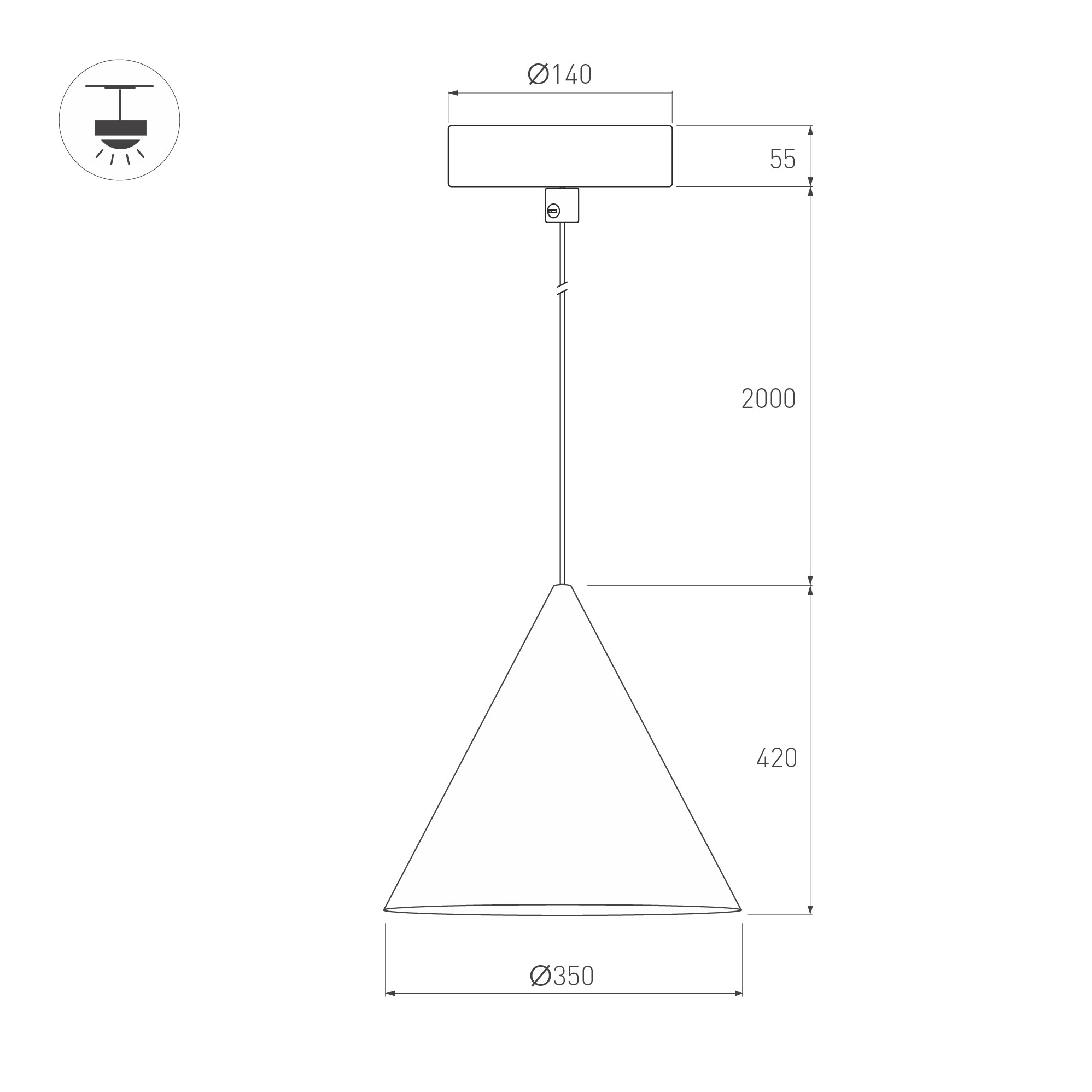 Светильник SP-MAKOTO-R350-14W Warm3000