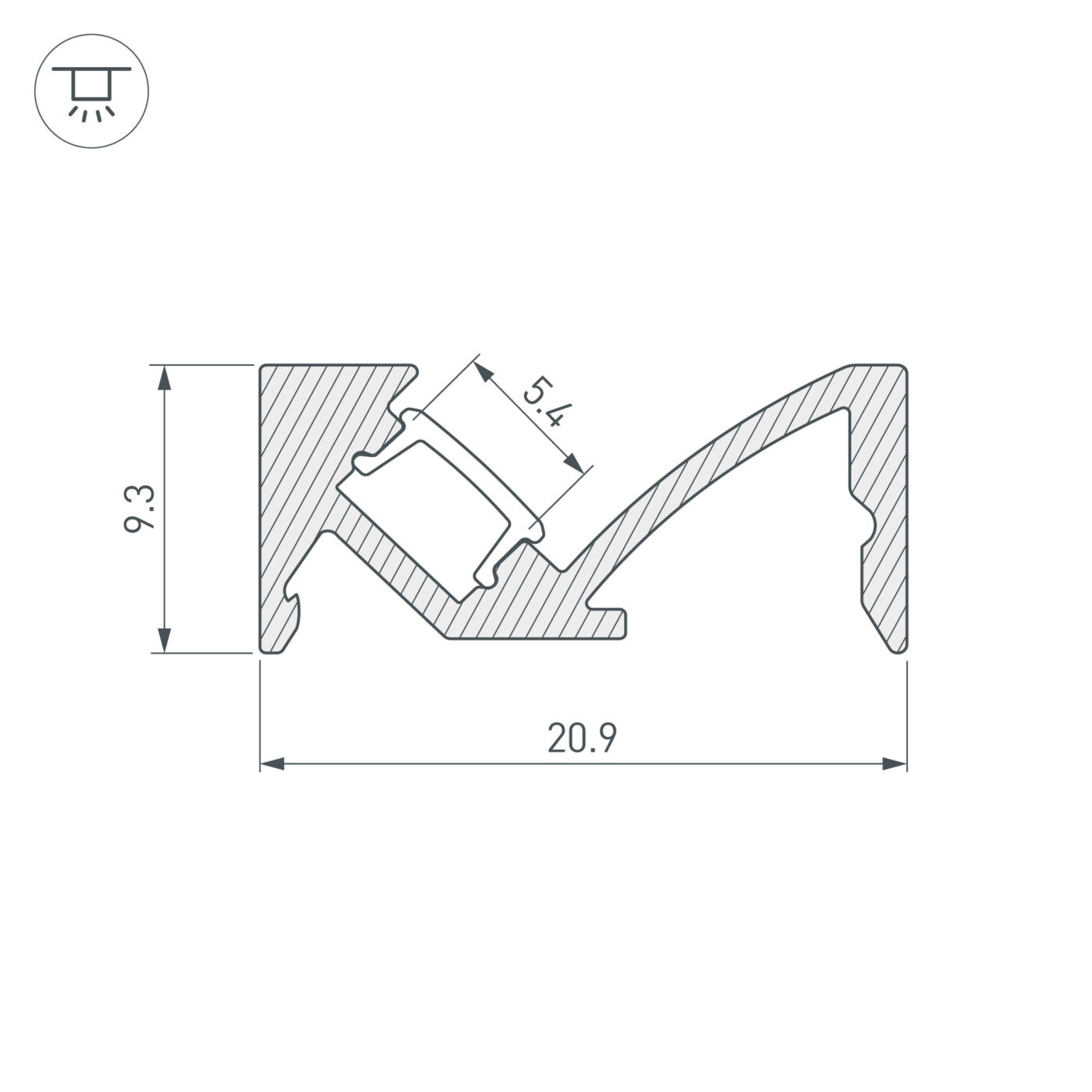 Профиль SL-BEVEL-W21-2000 ANOD