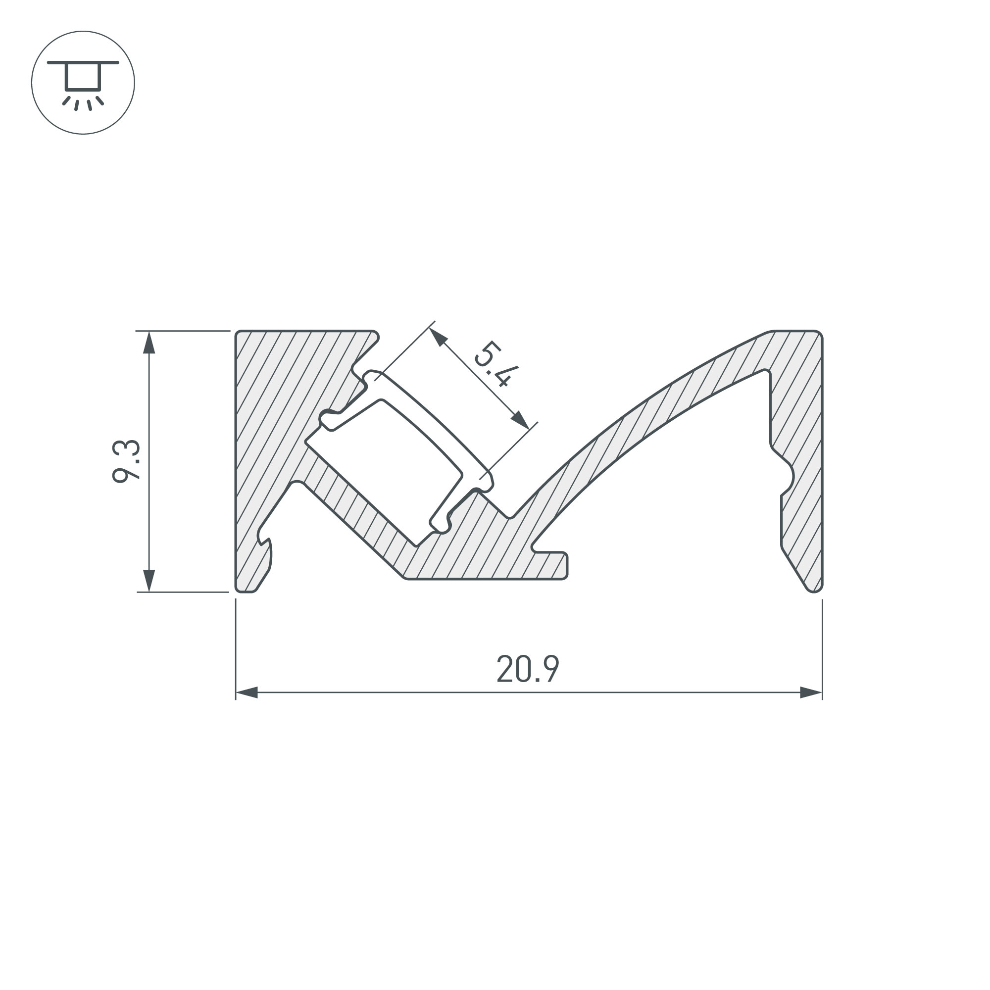 Профиль SL-BEVEL-W21-2000 ANOD BLACK