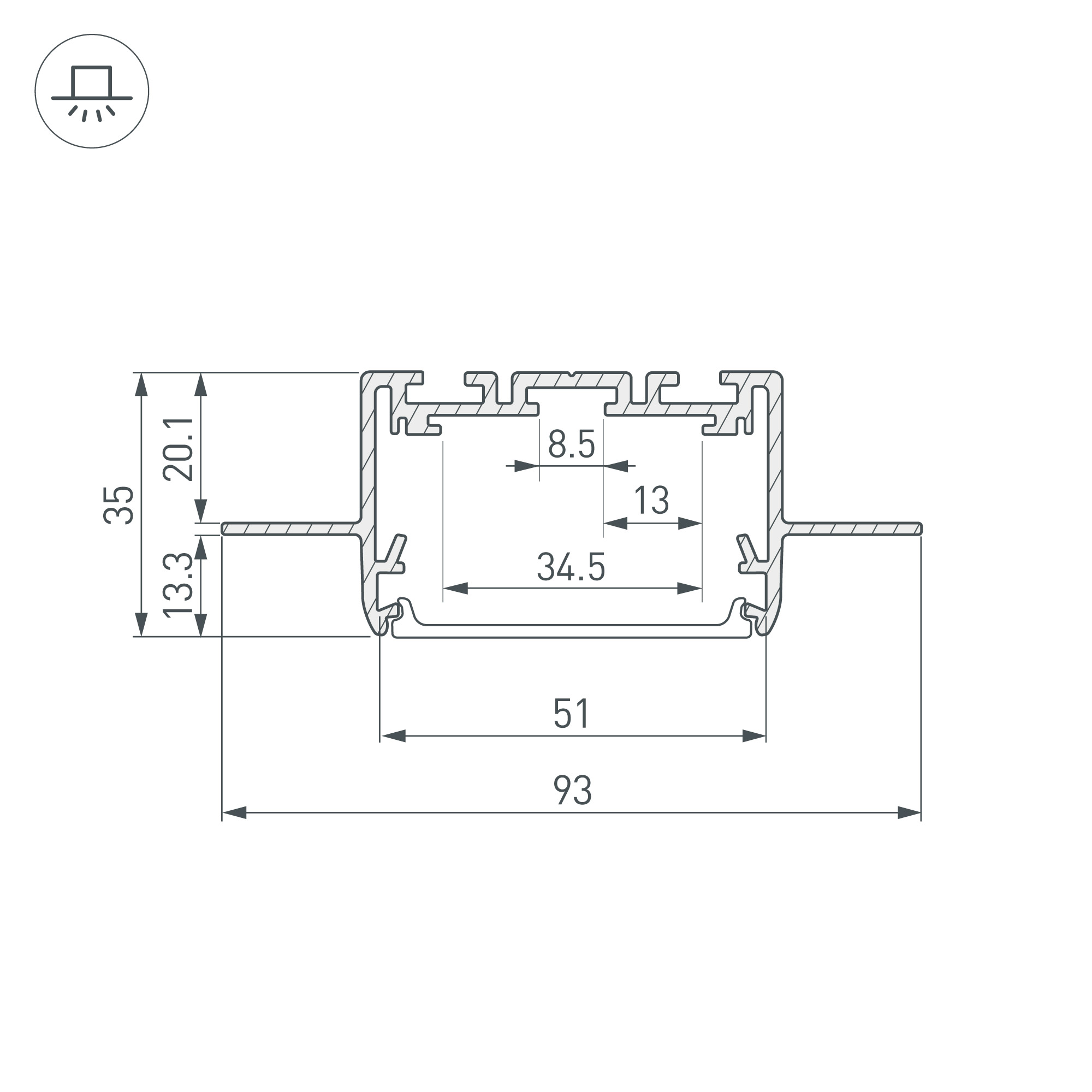 Профиль SL-LINIA55-FANTOM-2500 ANOD
