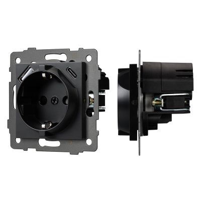 Механизм розетки с USB зарядкой SCT-MUAC-PL-BK-V