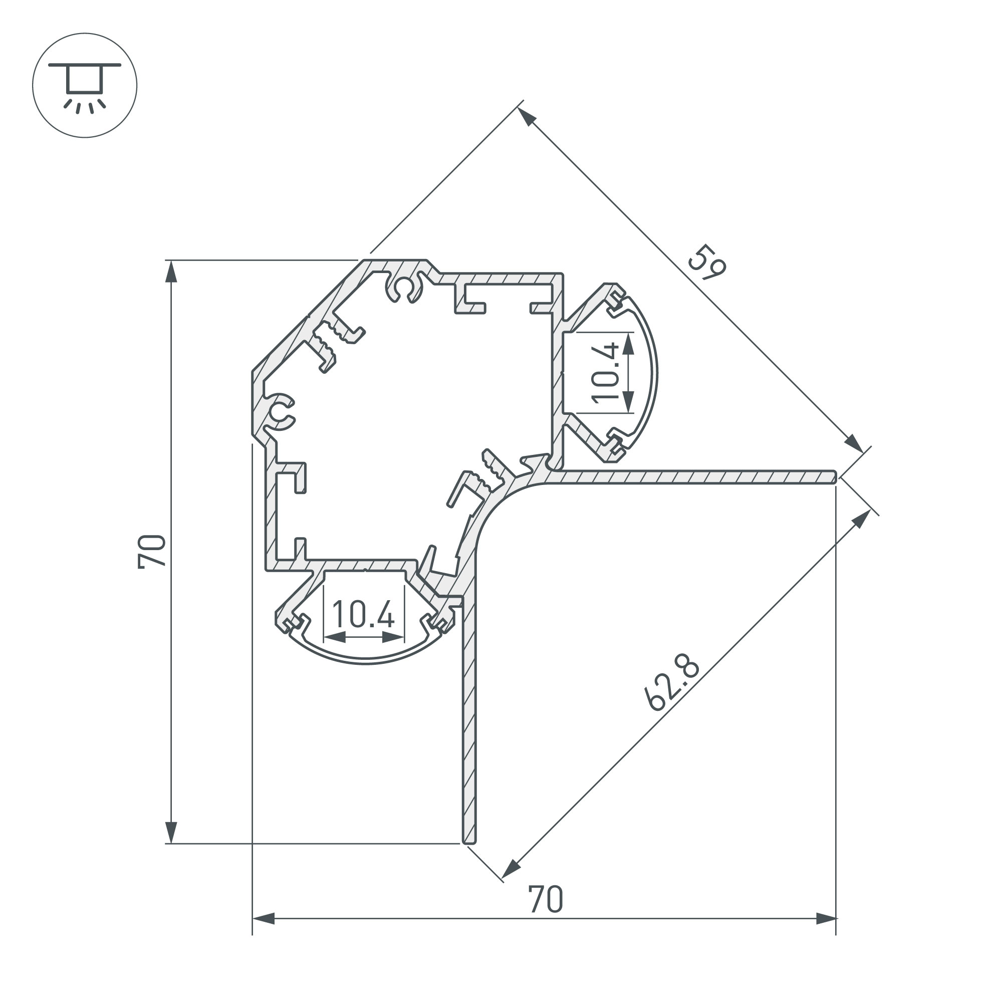 Профиль ARH-V-DUAL-HID-2000 WHITE