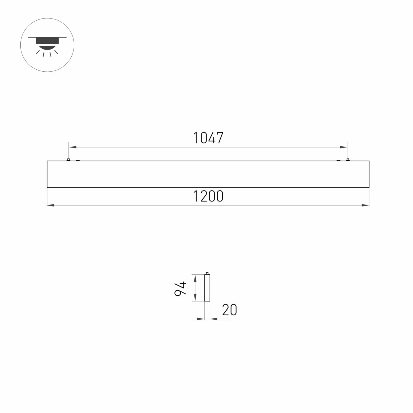 Светильник ALT-LINEAIR-FLAT-UPDOWN-DIM-S2094-1200-40W Day4000