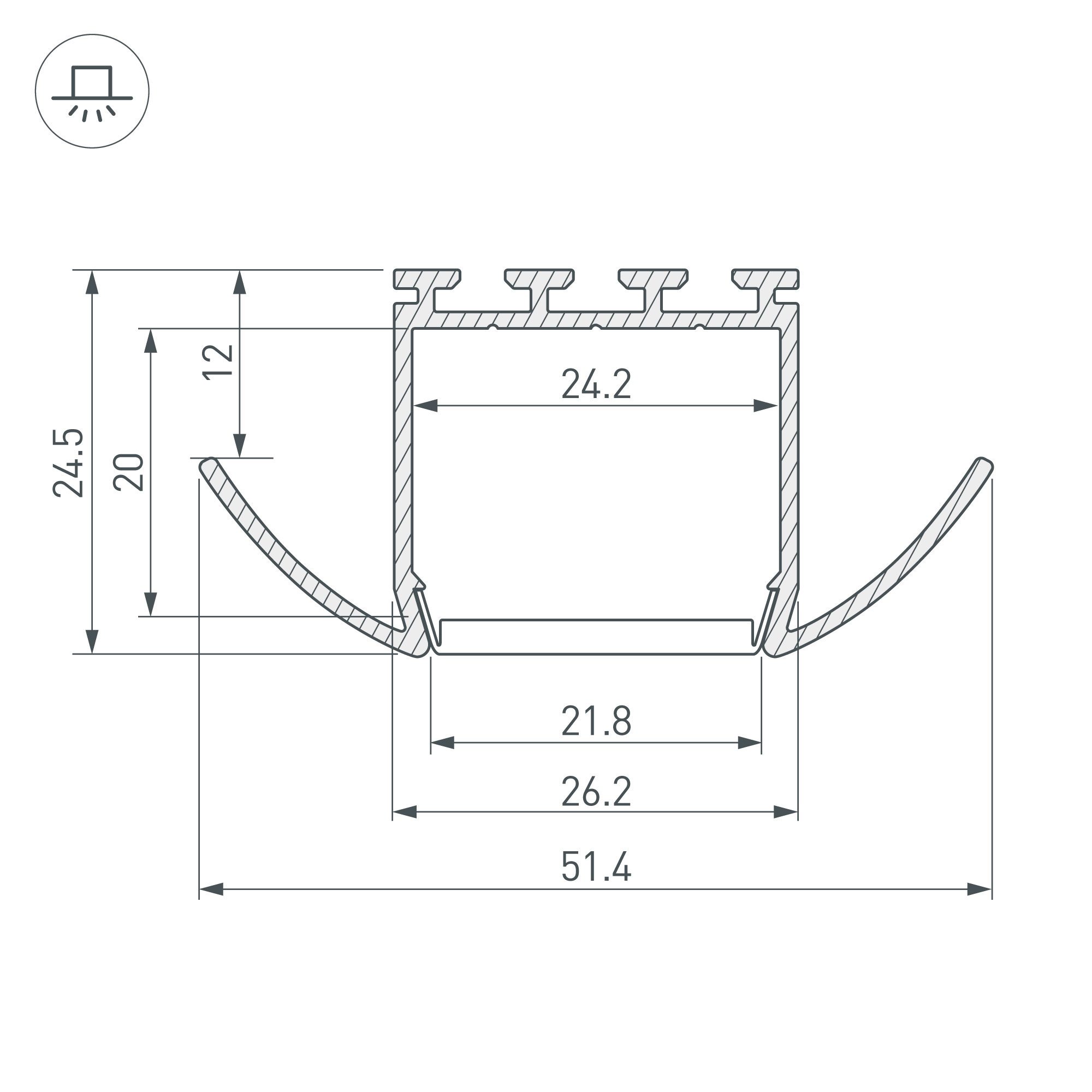 Профиль PLS-LOCK-H25-FA-2000 ANOD