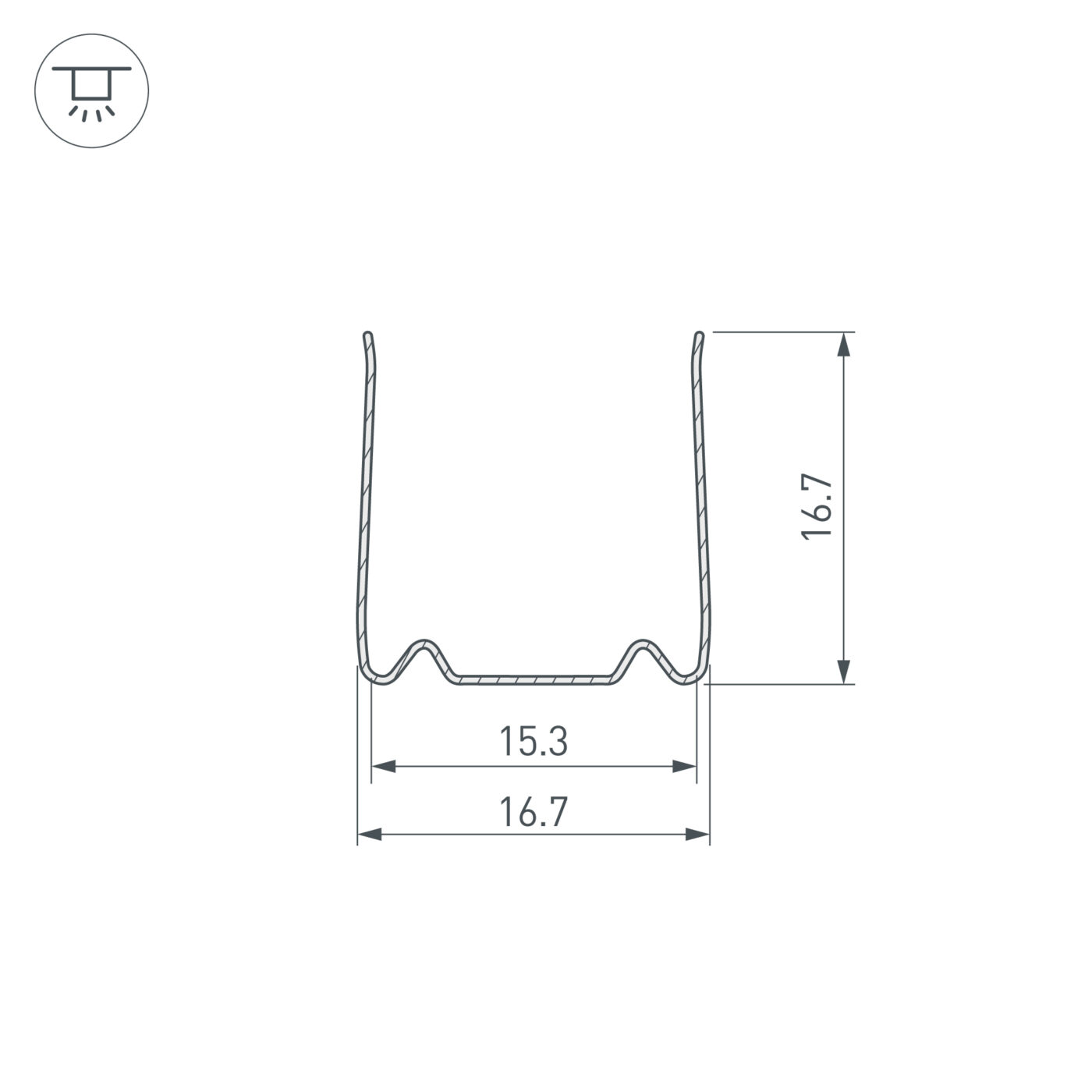 Профиль гибкий ARL-MOONLIGHT-1515-3D-2x500