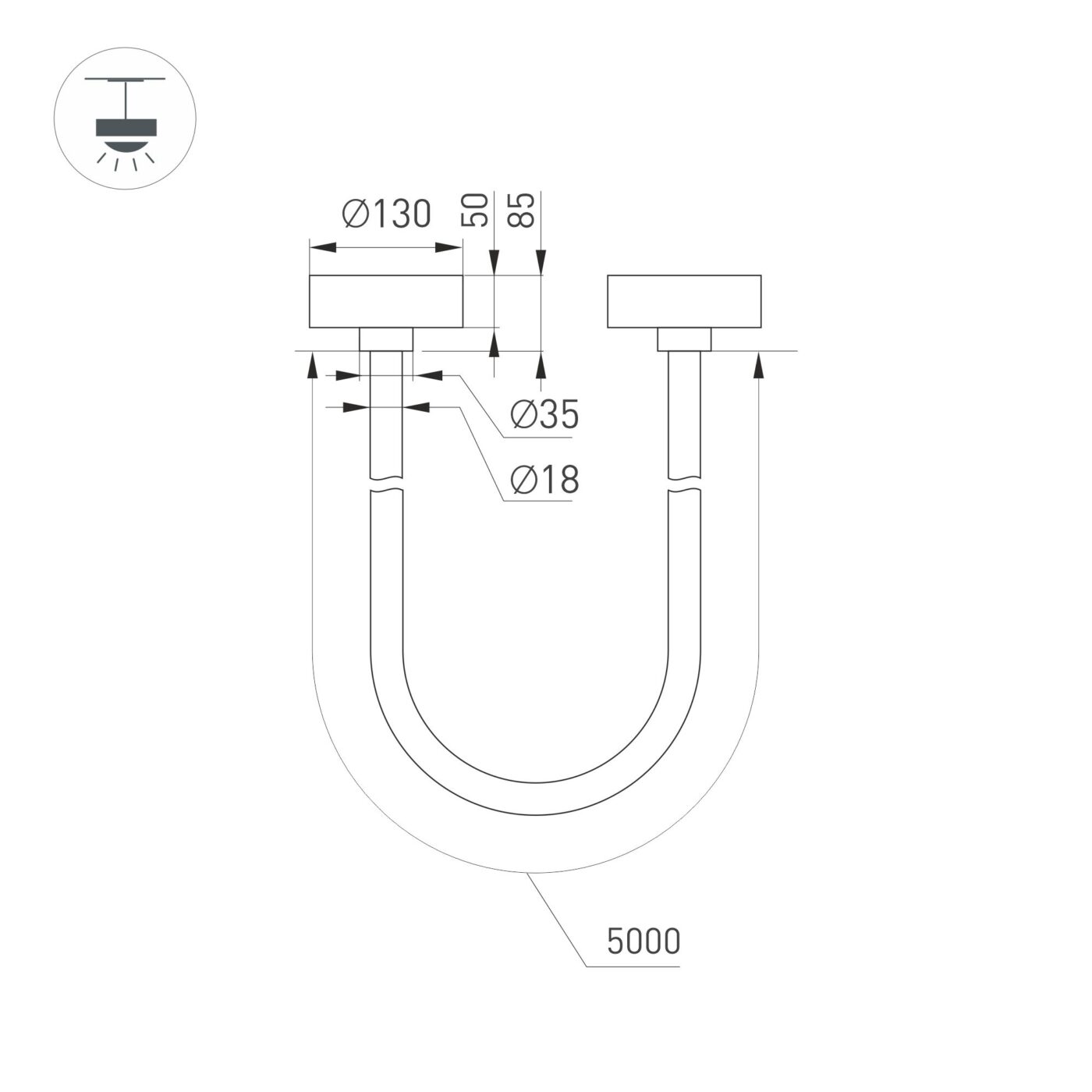 Светильник SP-TROPIC-SURFACE-R18-L5000-58W Warm3000