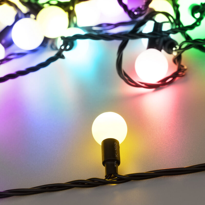 Светодиодная гирлянда ARD-BALL-CLASSIC-D23-10000-BLACK-80LED RGB