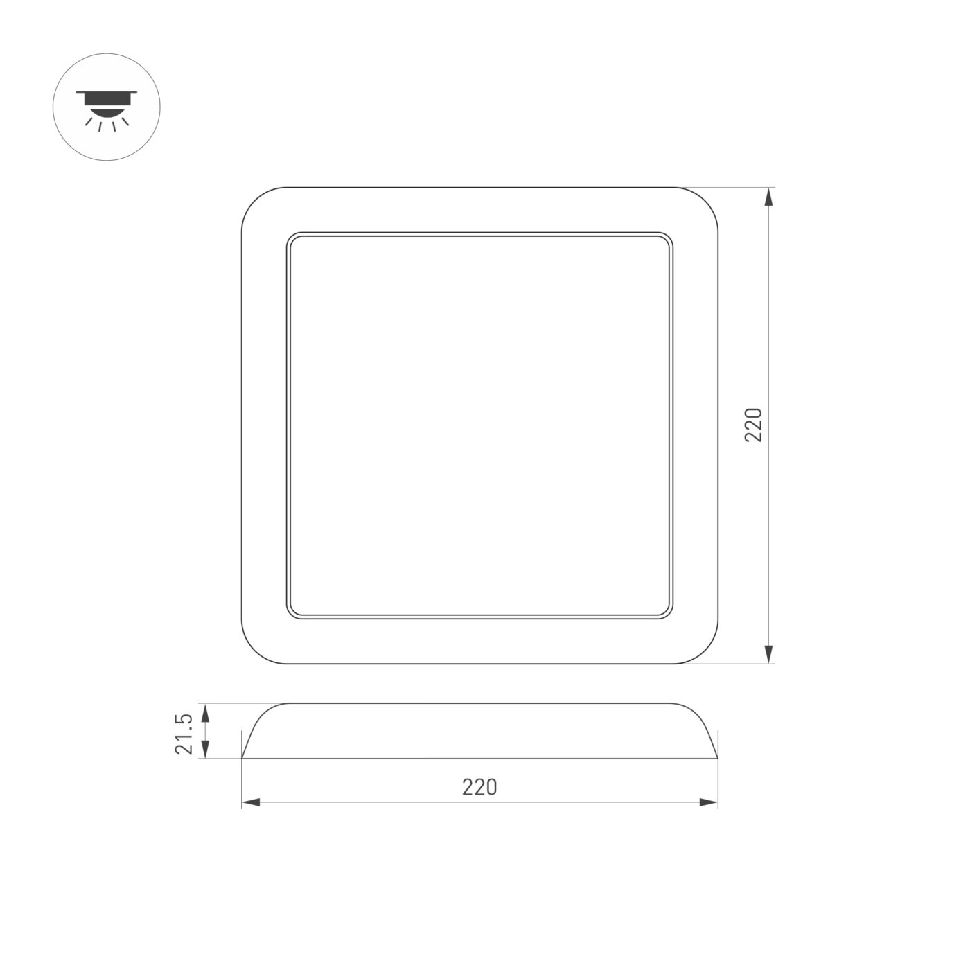 Светильник CL-FIOKK-S220x220-18W Day4000-MIX