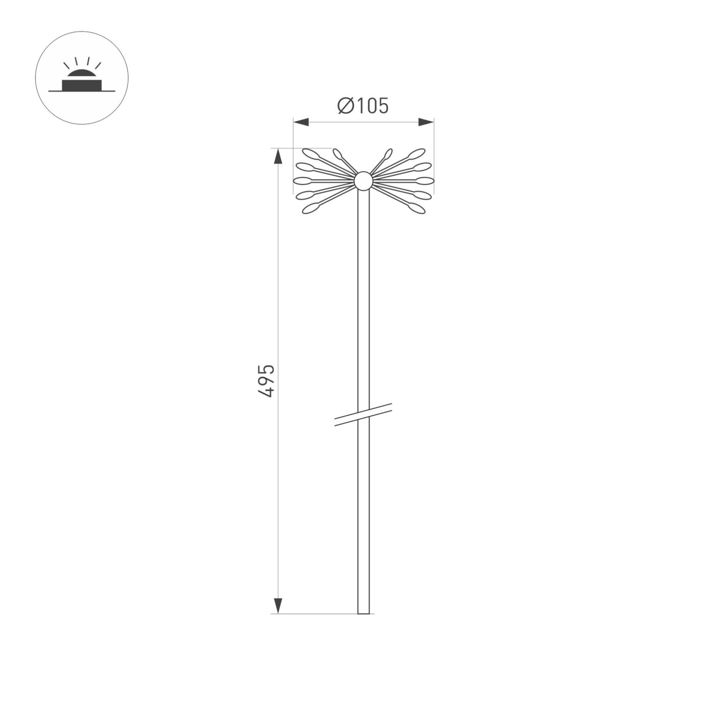Светильник KT-DANDEL-BOLL-H495-0.5W Warm3000
