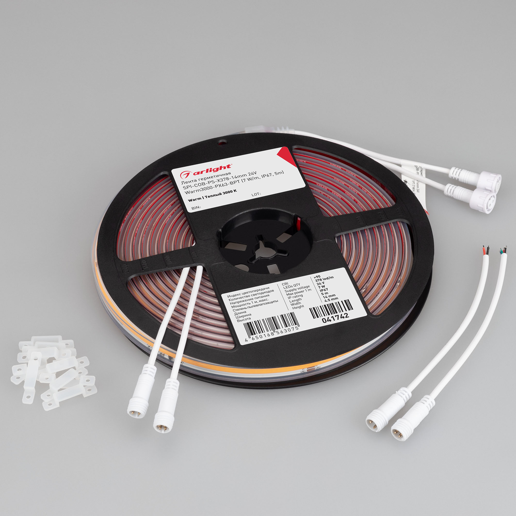 Лента герметичная SPI-COB-PS-X378-14mm 24V Warm3000-PX63-BPT