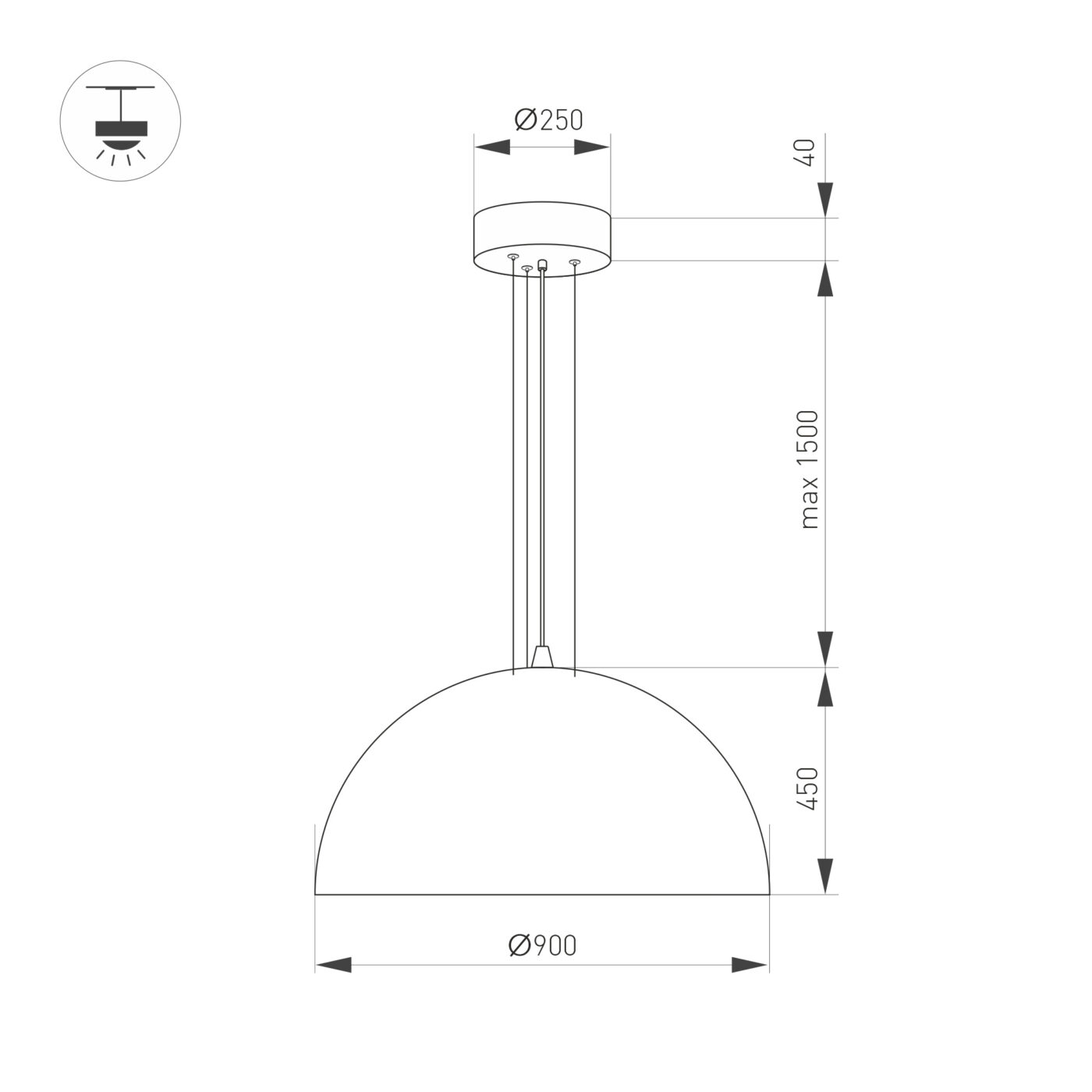Светильник SP-RESTO-HANG-R900-112W Warm3000