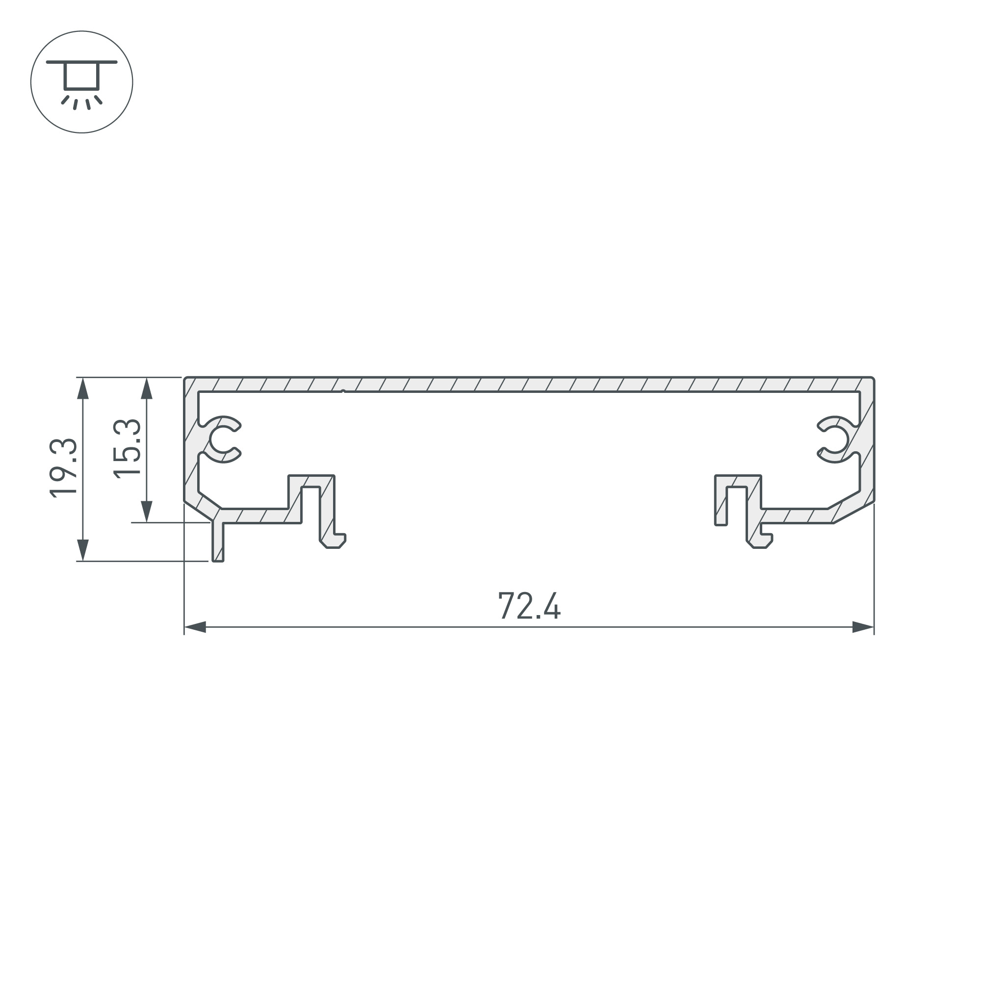Профиль-держатель KLUS-POWER-W70-BASE-2000 ANOD
