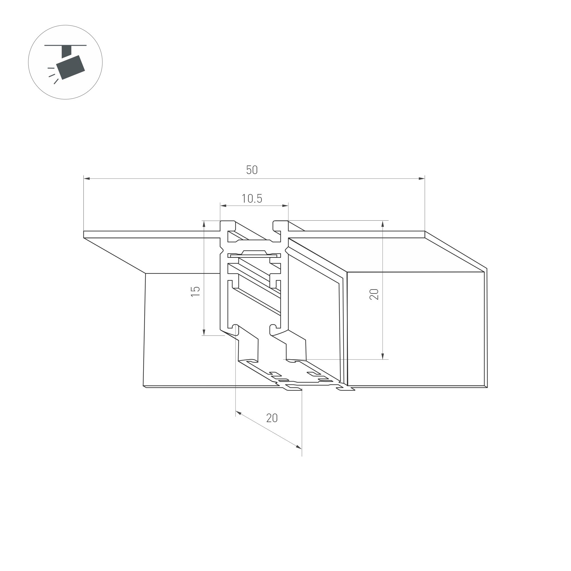 Коннектор угловой MAG-MICROCOSM-CON-FDW-L90-INT