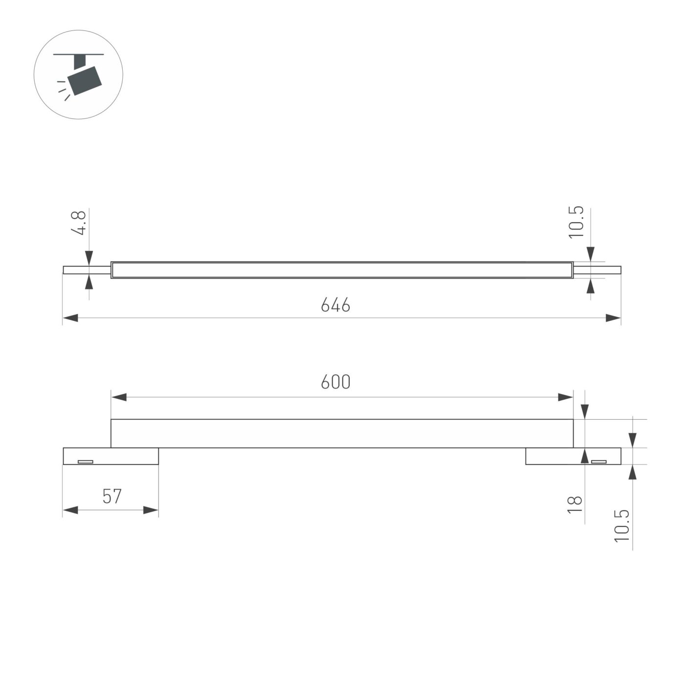 Светильник MAG-MICROCOSM-FLAT-L600-16W Warm3000