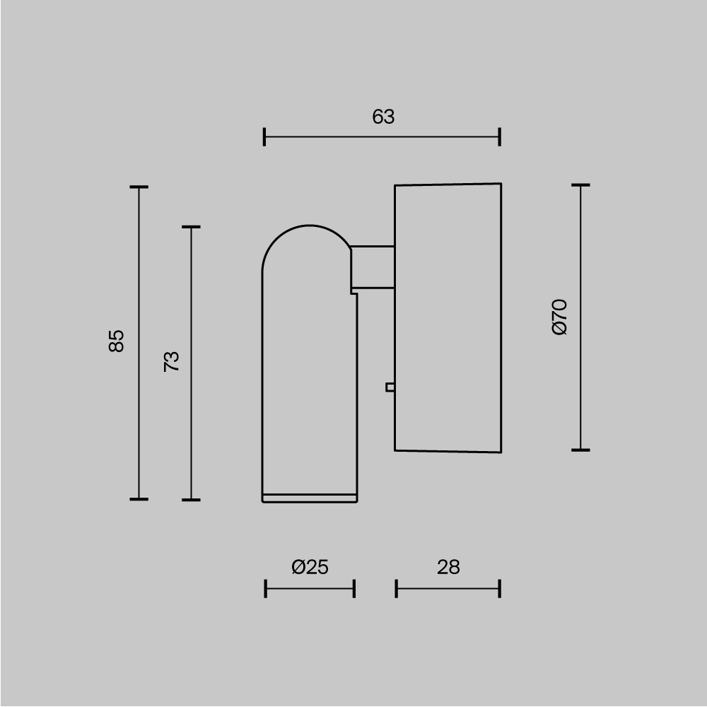 Настенный светильник (бра) Technical C038WL-L3B3K