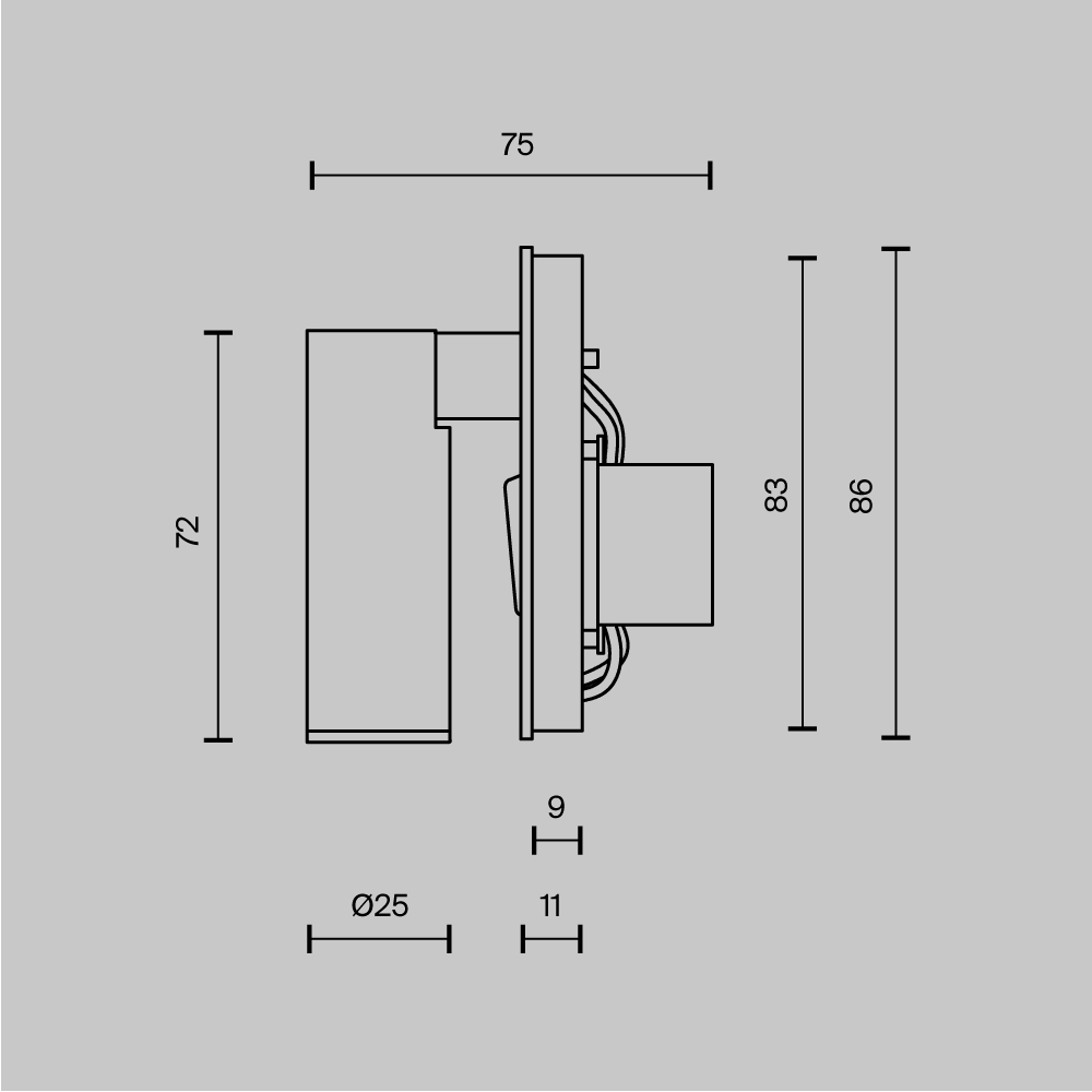 Настенный светильник (бра) Technical C040WL-L3W3K