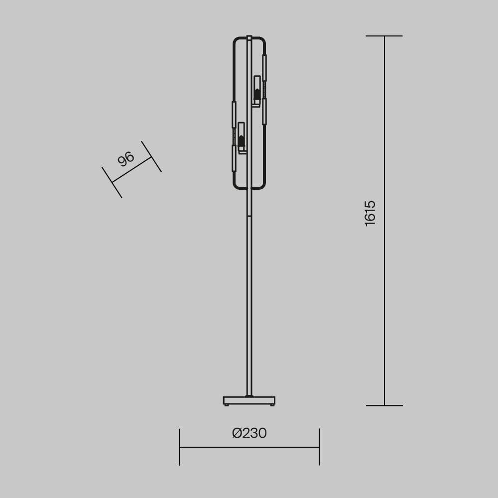 Напольный светильник (торшер) Maytoni MOD099FL-02G
