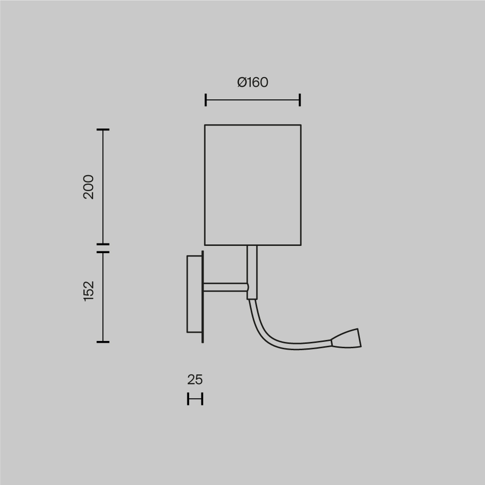 Настенный светильник (бра) Maytoni MOD617WL-01CH